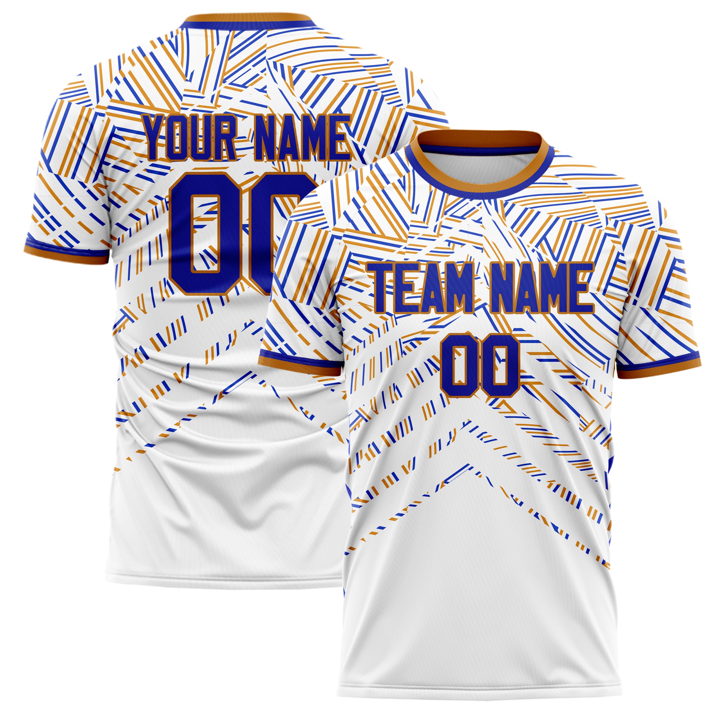 Personalized White & Royal Pattern Soccer Jersey