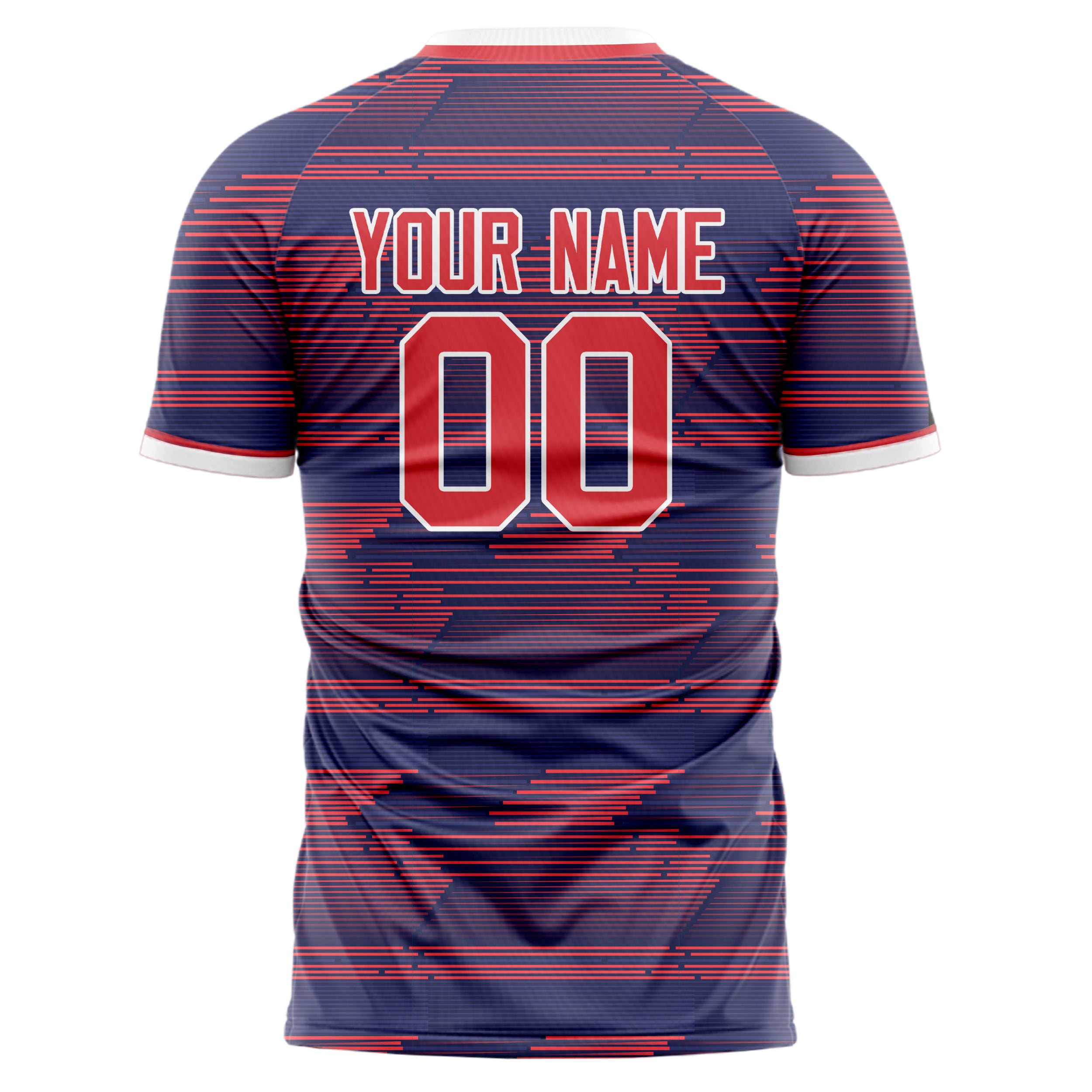 Personalized Navy & Red Pattern Soccer Jersey