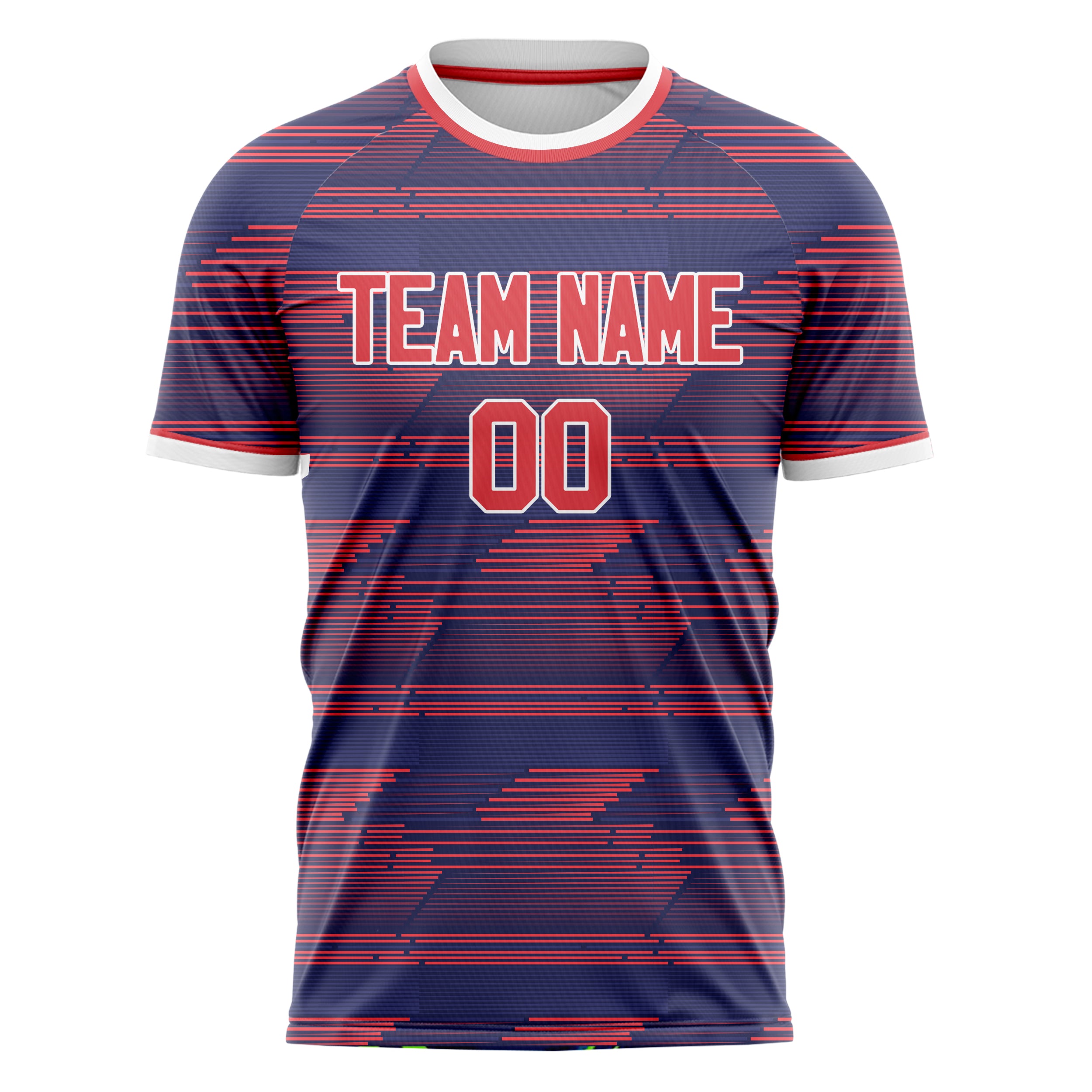 Personalized Navy & Red Pattern Soccer Jersey