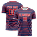 Personalized Navy & Red Pattern Soccer Jersey