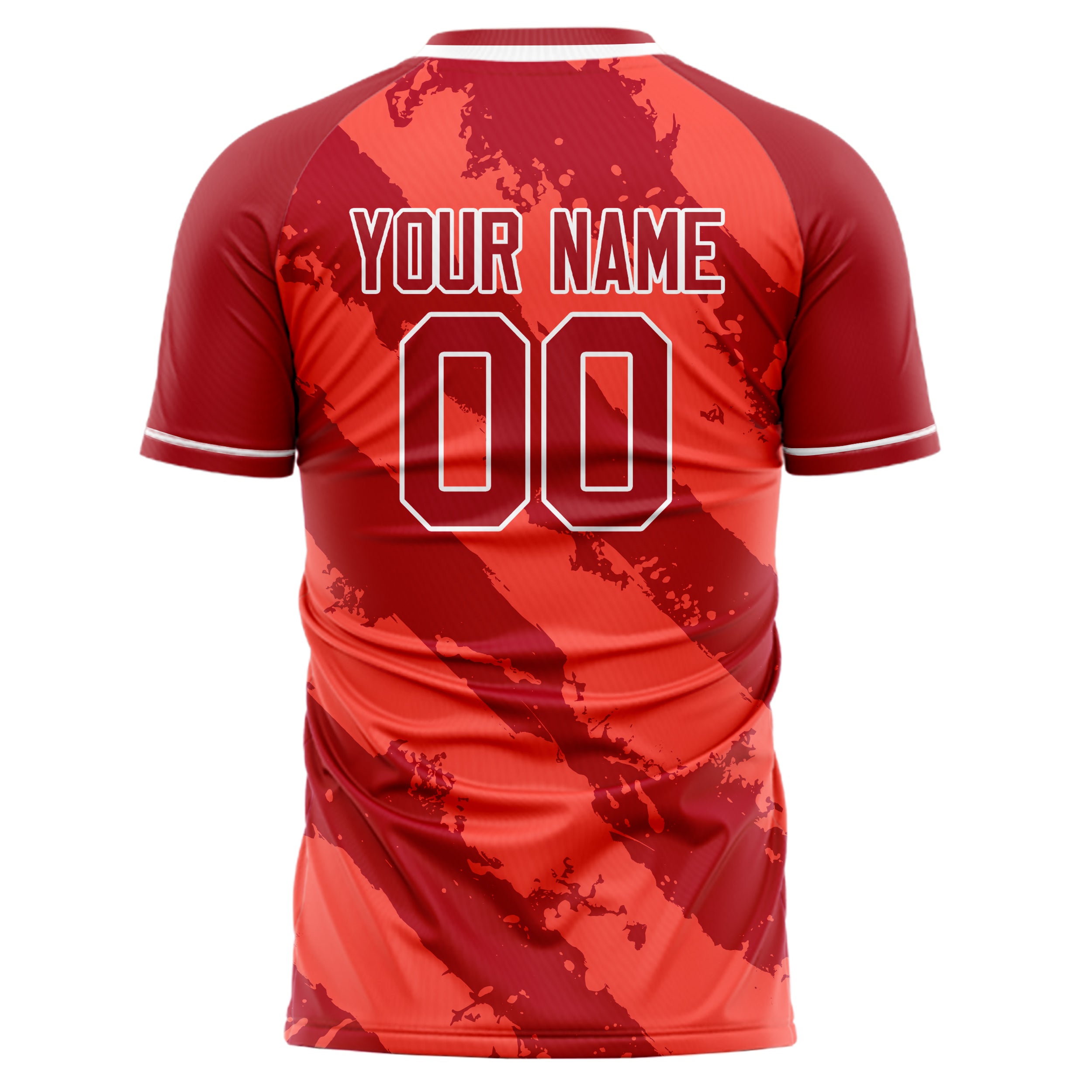 Personalized Red & White Pattern Soccer Jersey