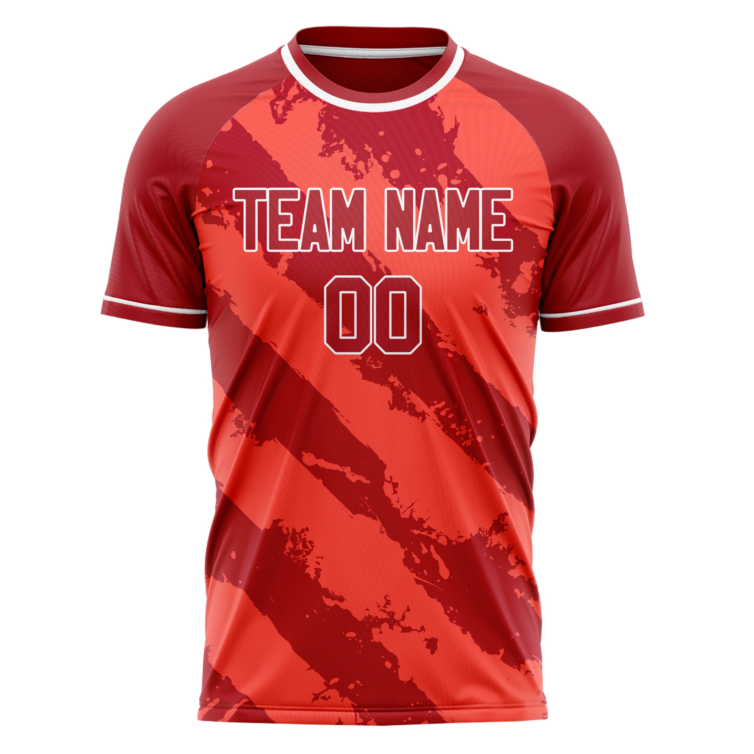 Personalized Red & White Pattern Soccer Jersey