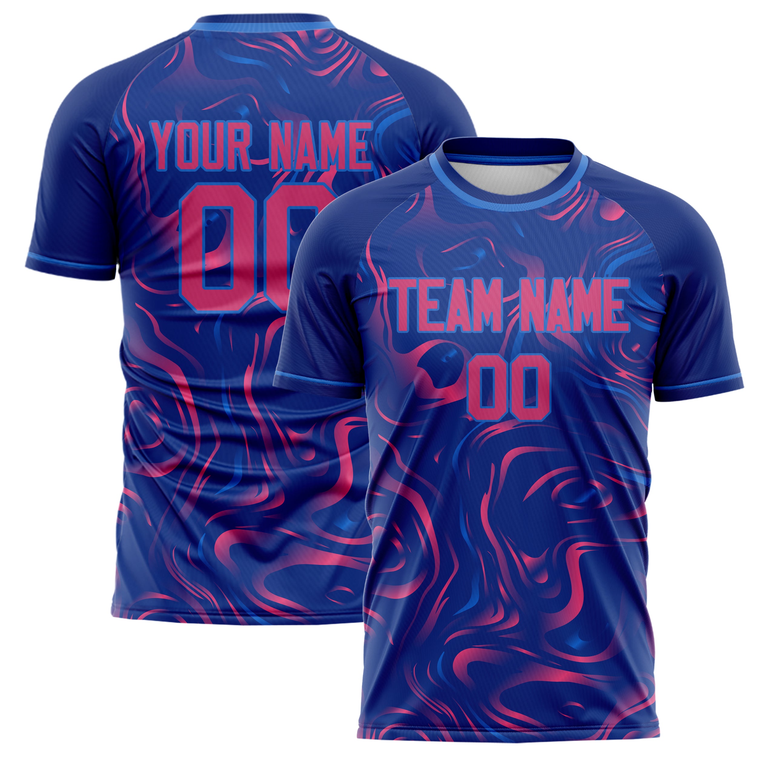 Personalized Royal & Pink Pattern Soccer Jersey