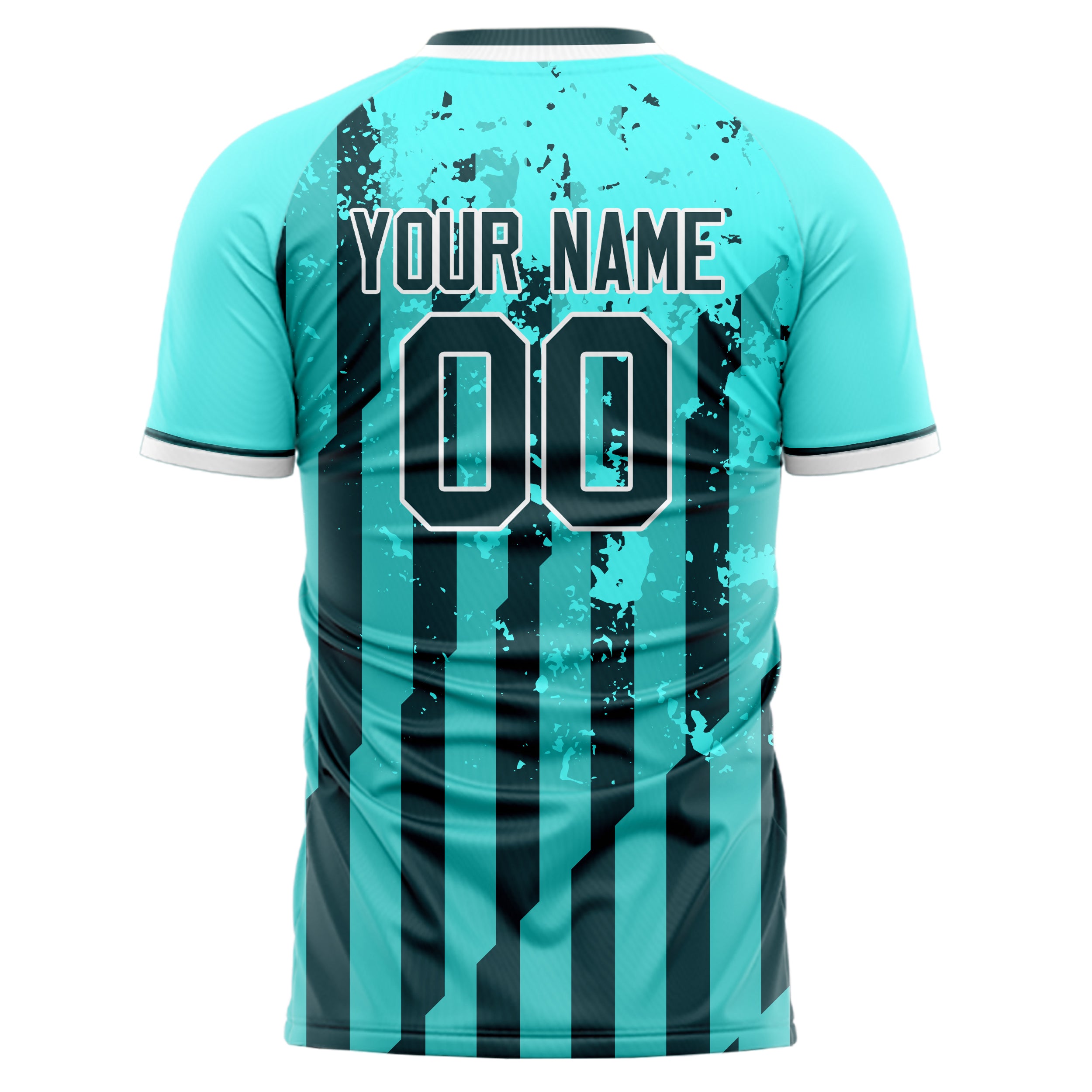 Personalized Teal & Black Pattern Soccer Jersey
