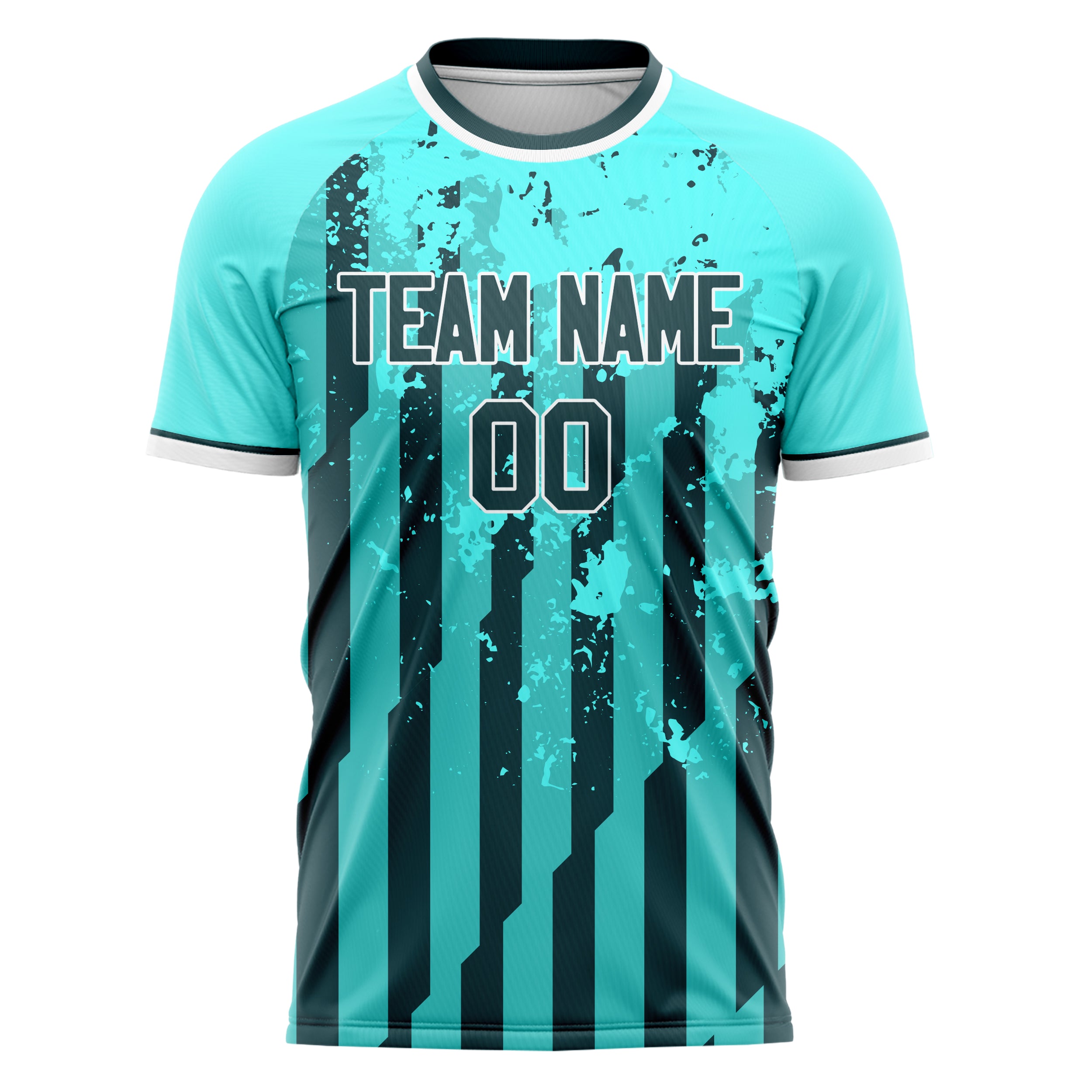 Personalized Teal & Black Pattern Soccer Jersey