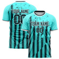 Personalized Teal & Black Pattern Soccer Jersey