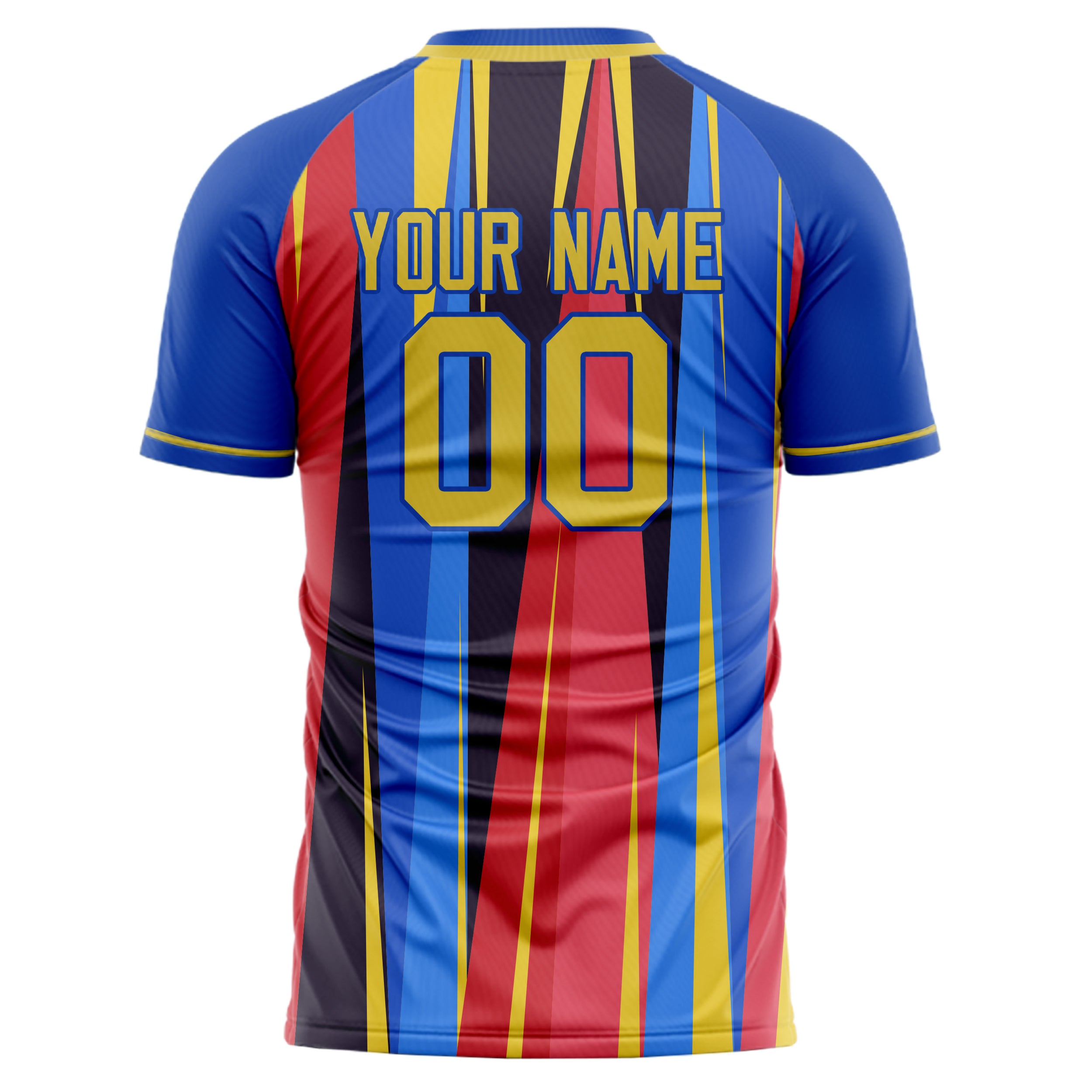 Personalized Royal & Gold Pattern Soccer Jersey