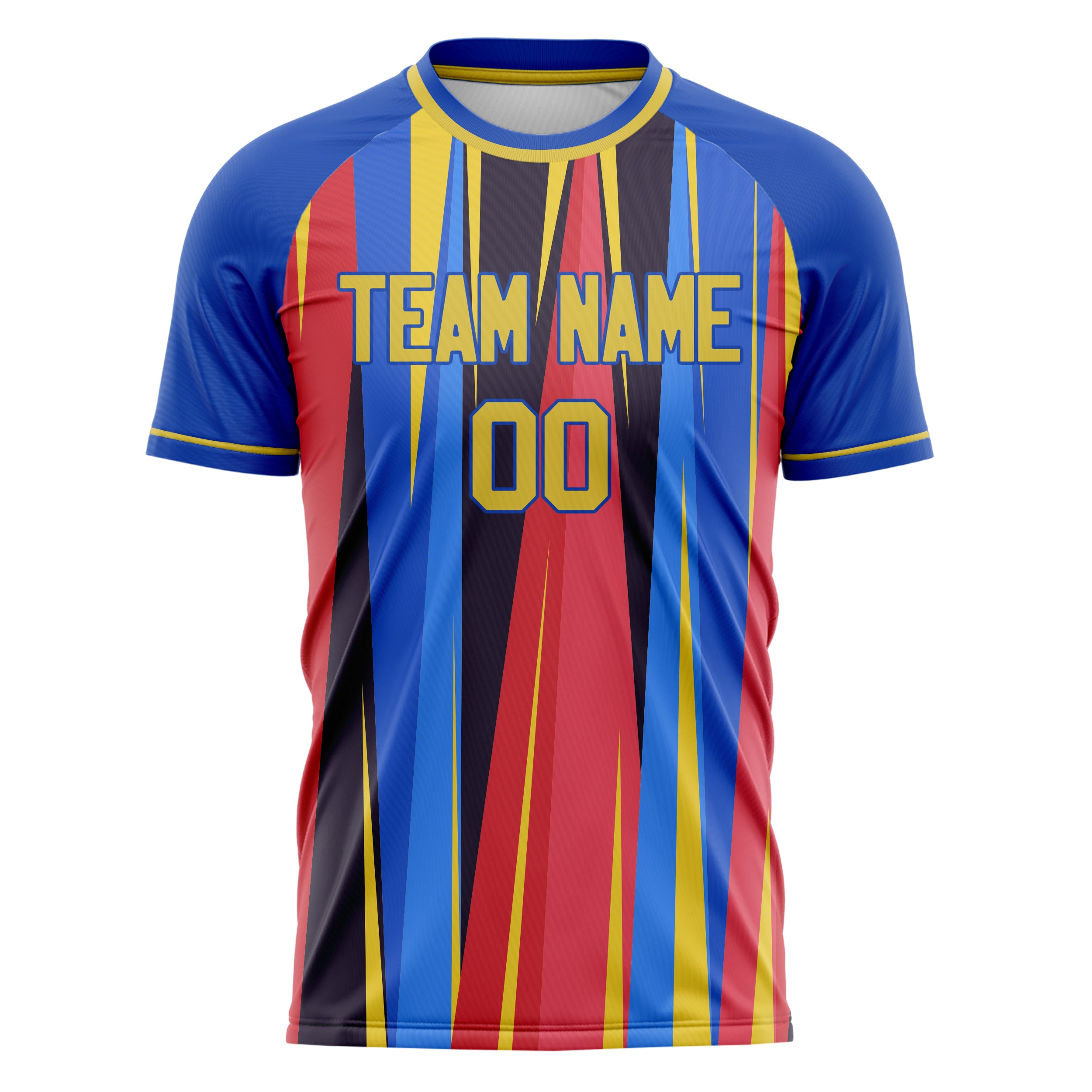 Personalized Royal & Gold Pattern Soccer Jersey
