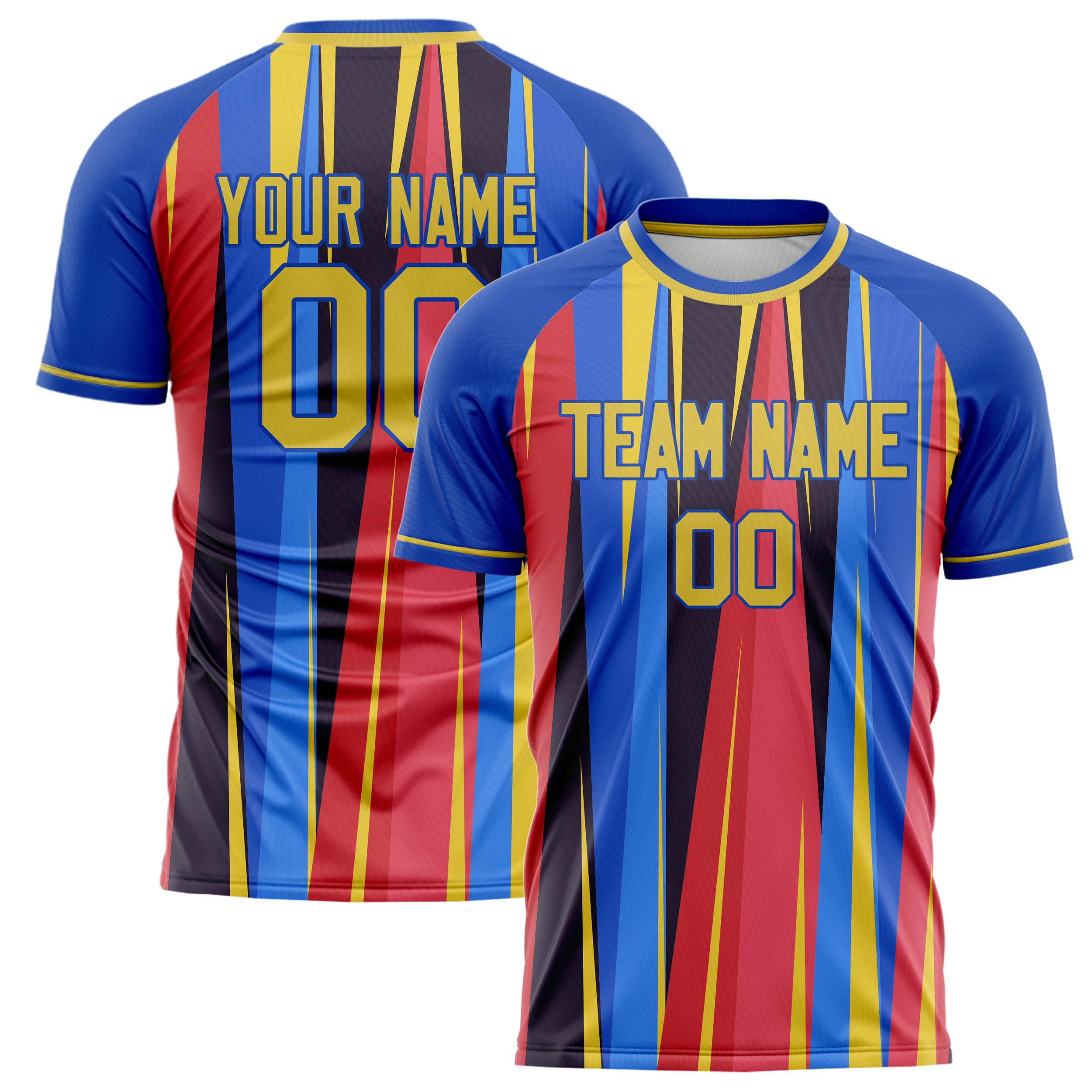 Personalized Royal & Gold Pattern Soccer Jersey