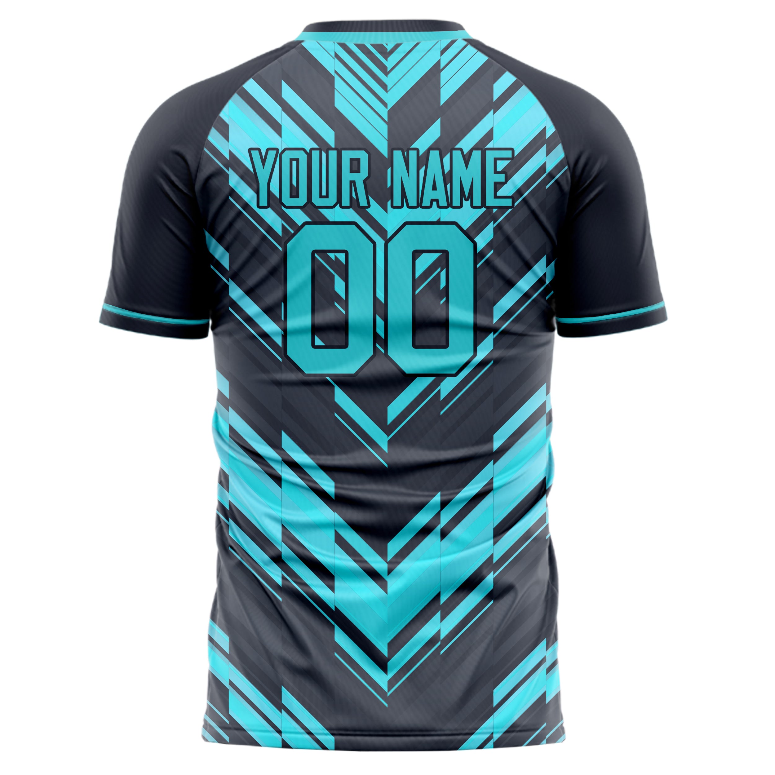 Personalized Black & Teal Pattern Soccer Jersey