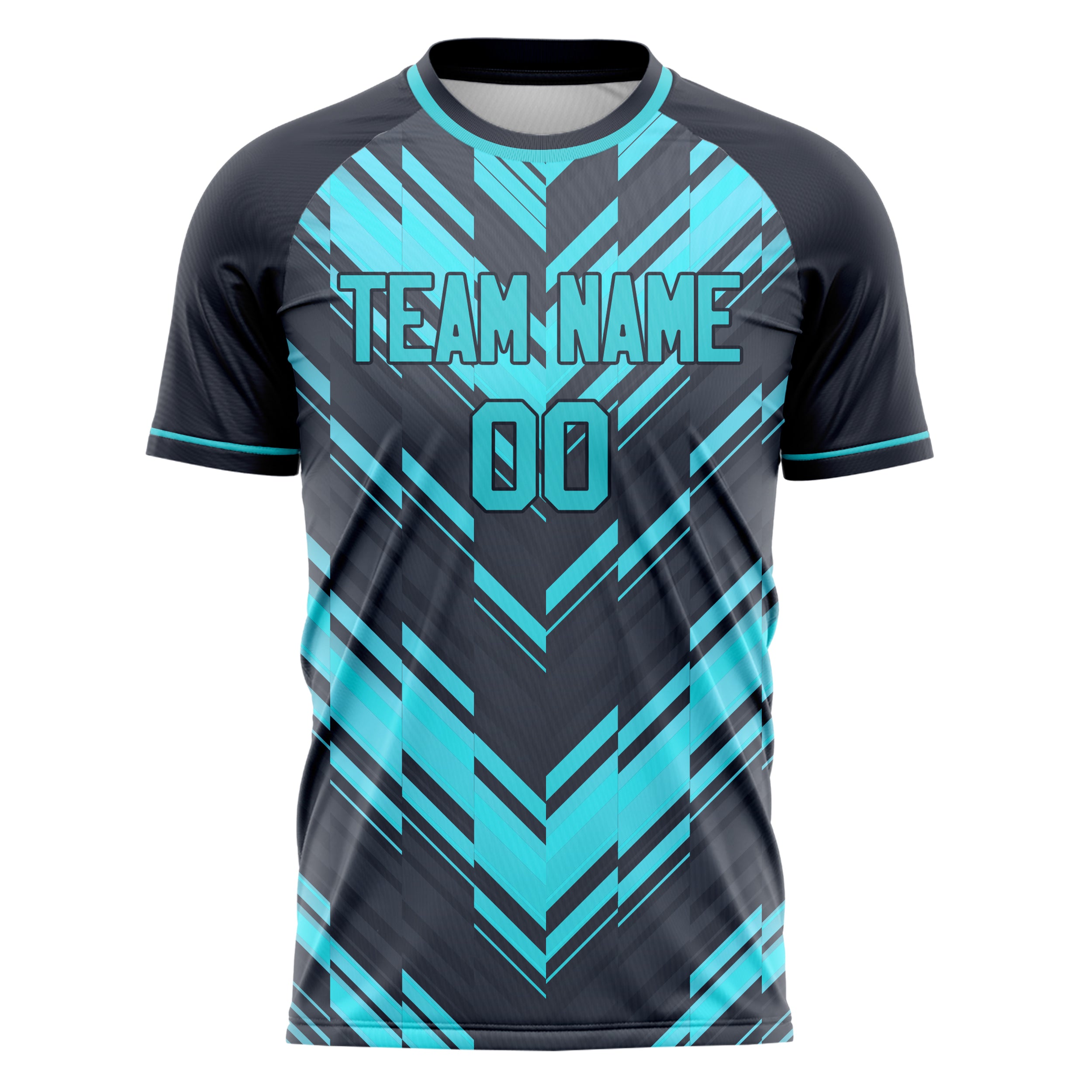 Personalized Black & Teal Pattern Soccer Jersey