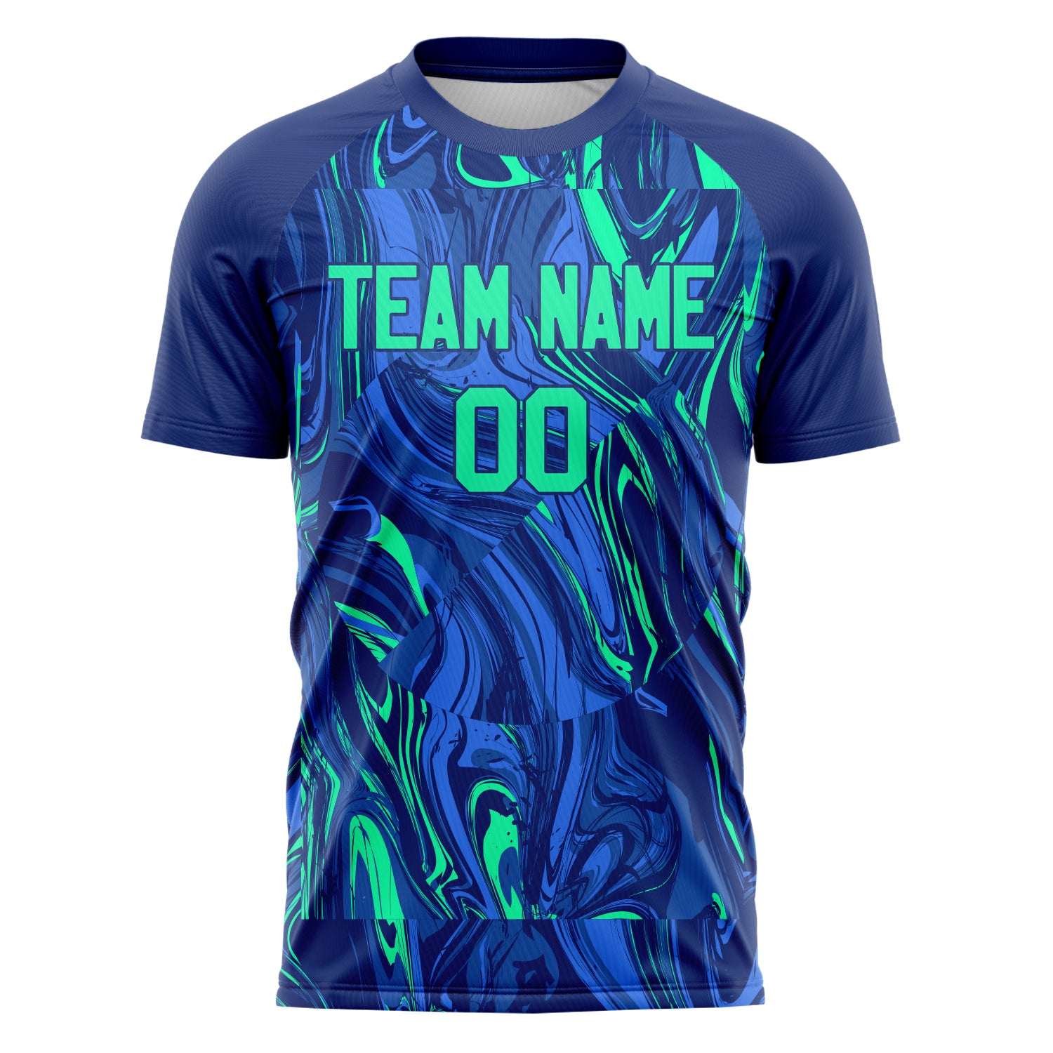 Personalized Navy & Teal Pattern Soccer Jersey