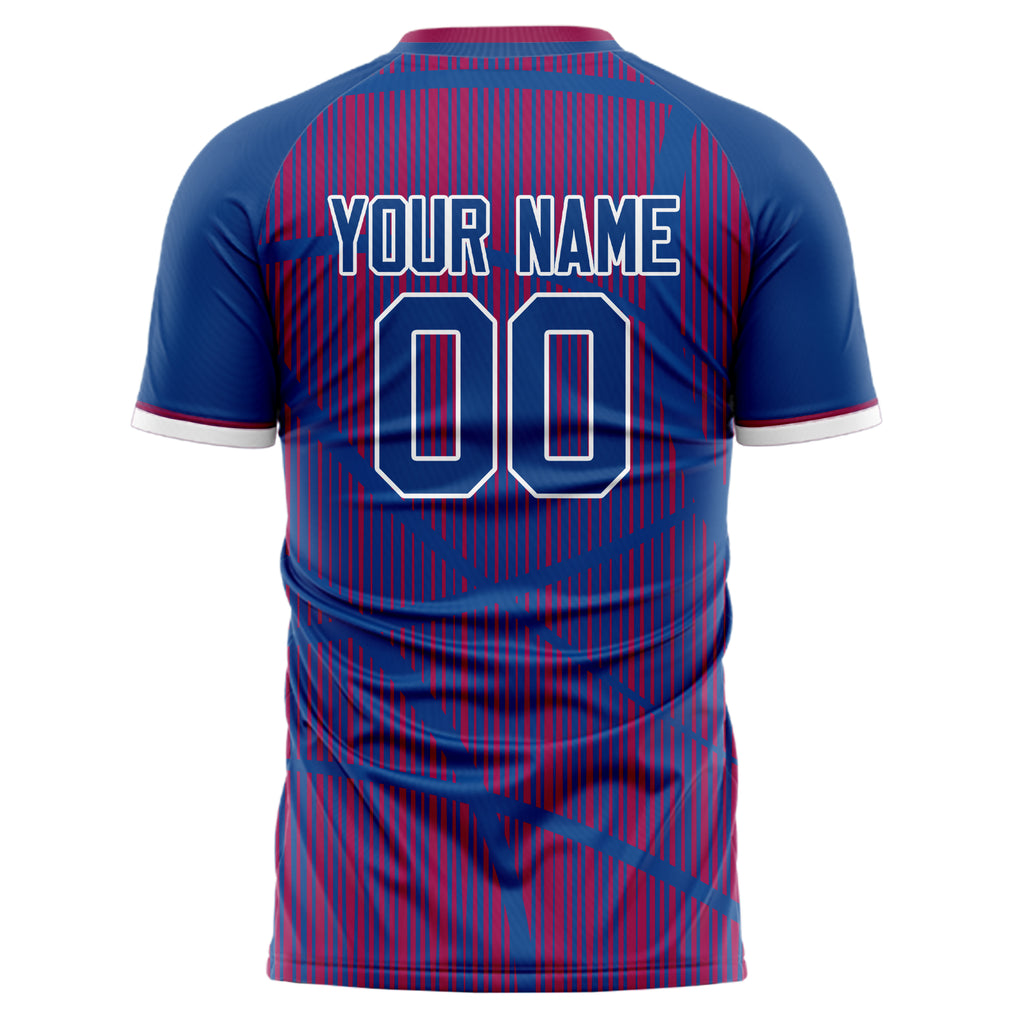 Personalized Navy & Red Pattern Soccer Jersey
