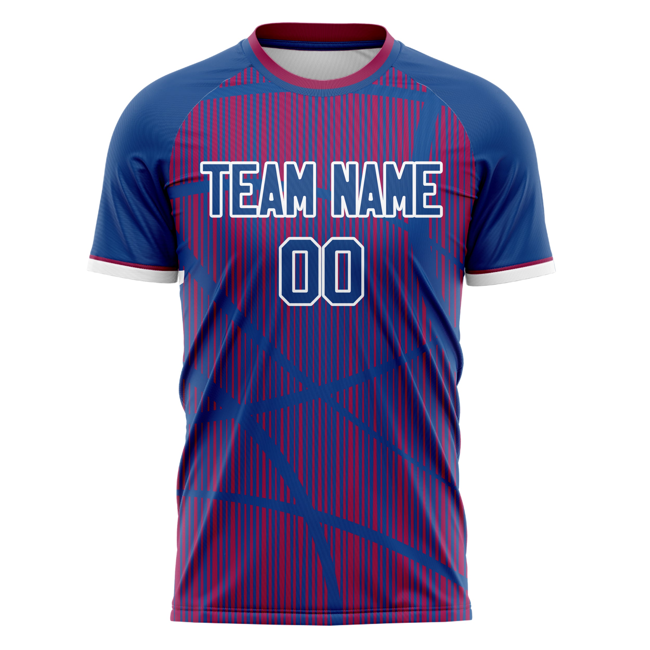 Personalized Navy & Red Pattern Soccer Jersey