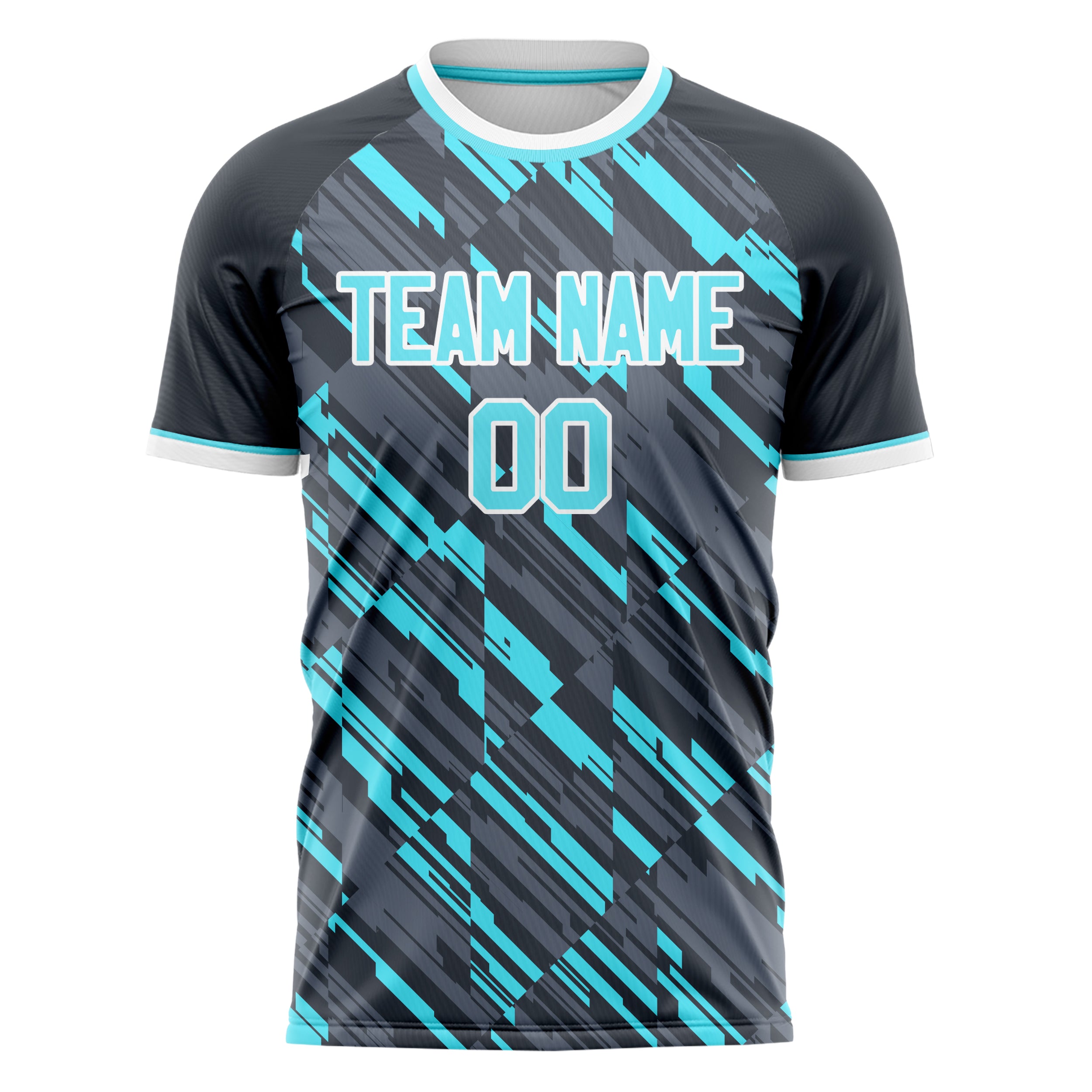 Personalized Gray & Light Blue Pattern Soccer Jersey