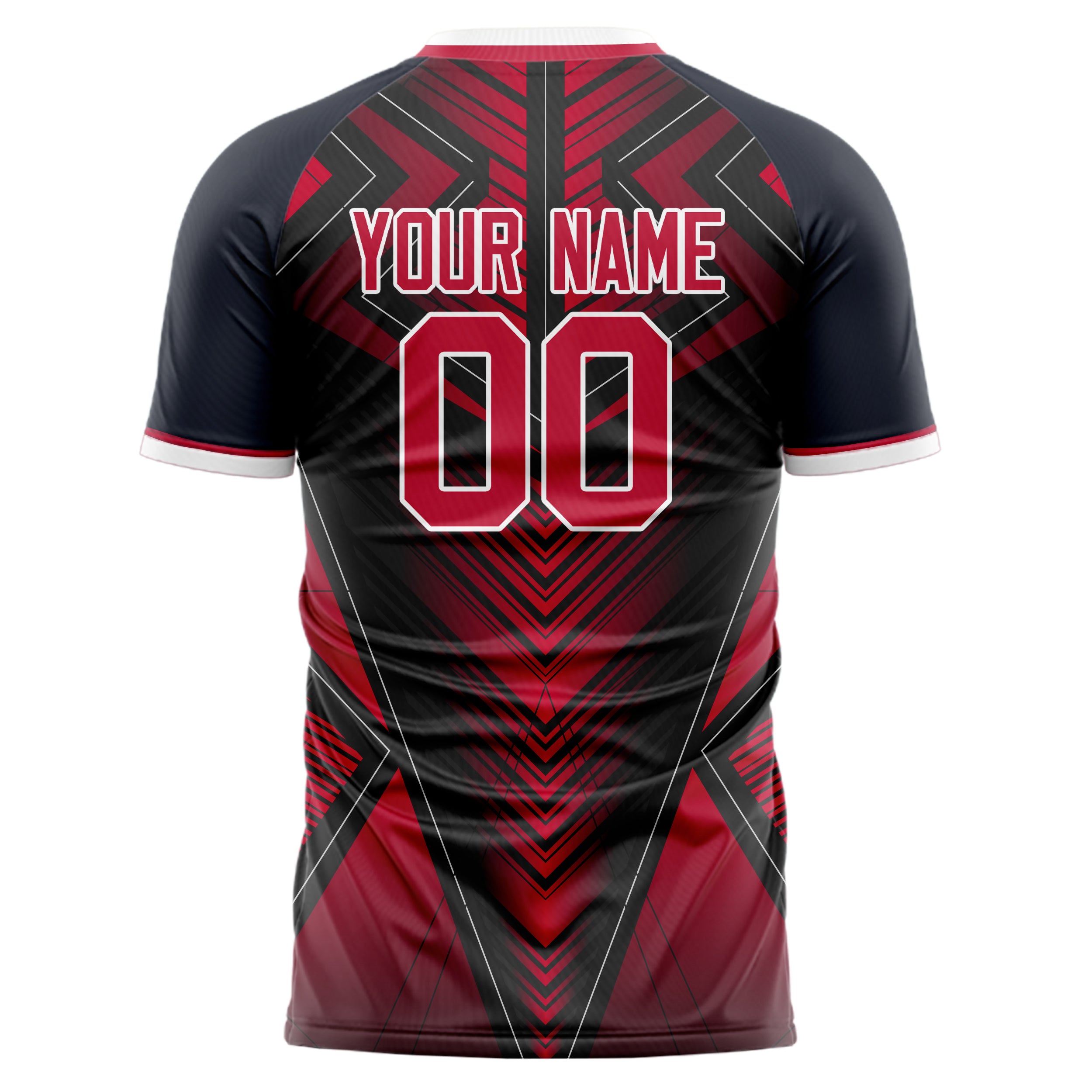 Personalized Black & Red Pattern Soccer Jersey