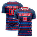 Personalized Navy & Red Pattern Soccer Jersey