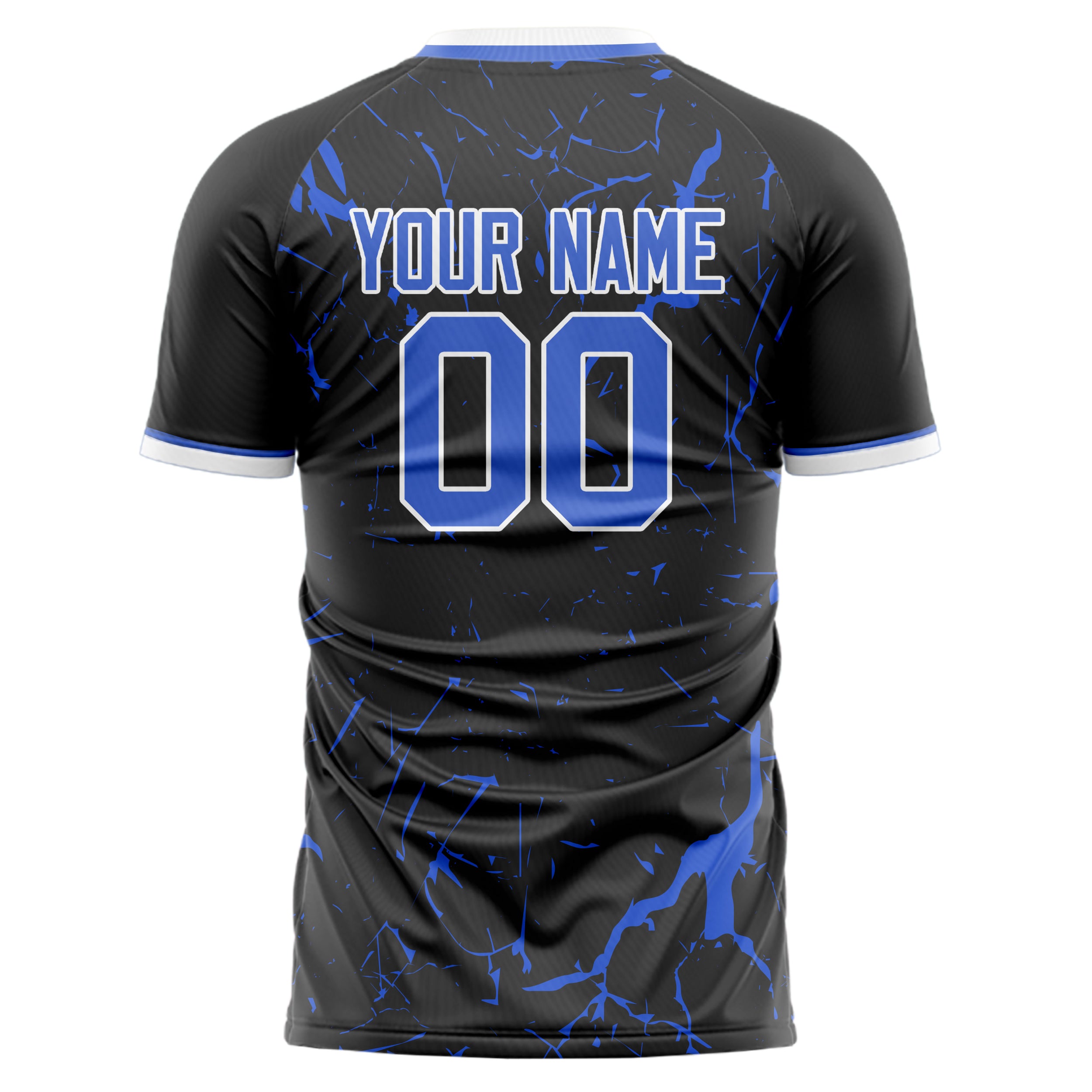 Personalized Black & Blue Pattern Soccer Jersey
