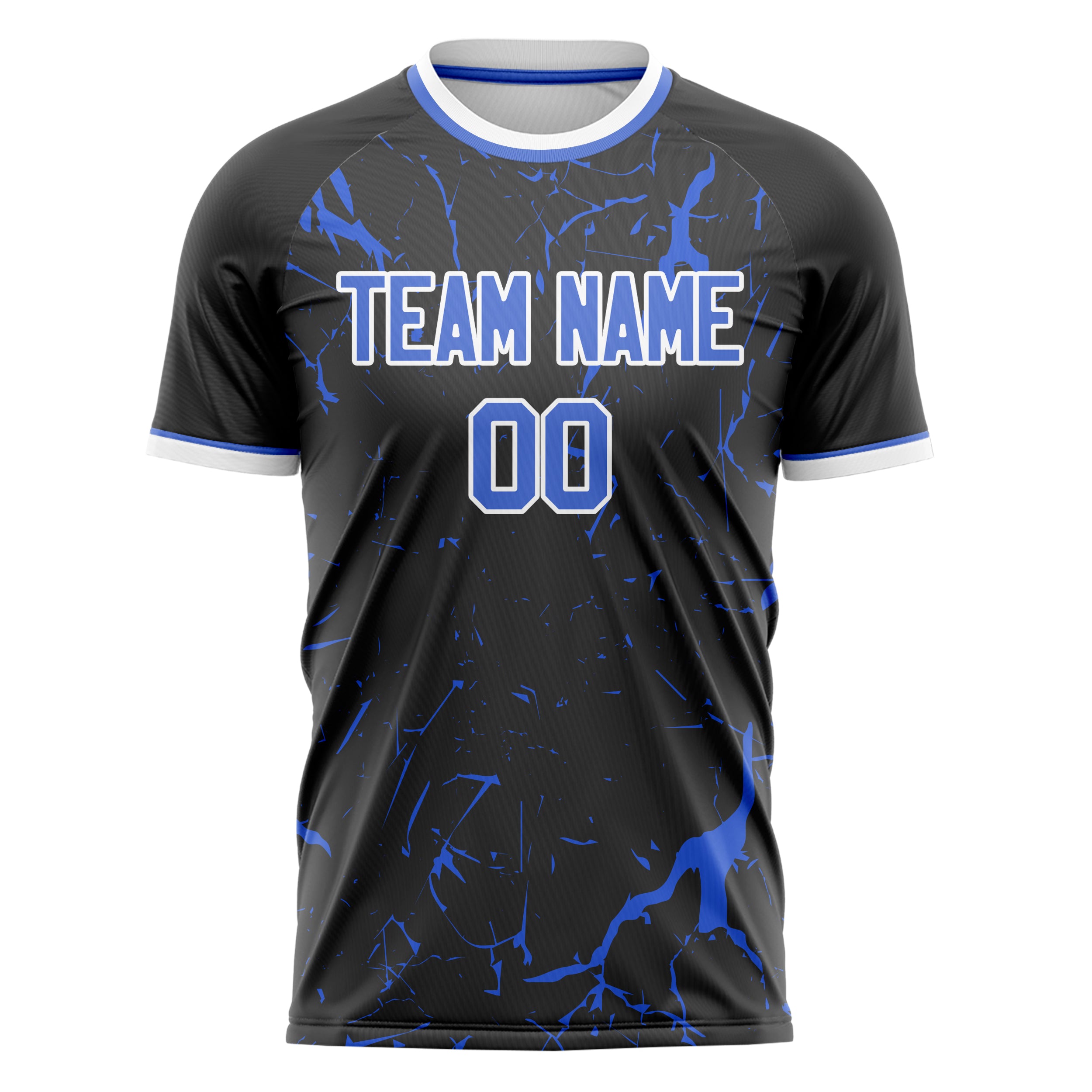 Personalized Black & Blue Pattern Soccer Jersey