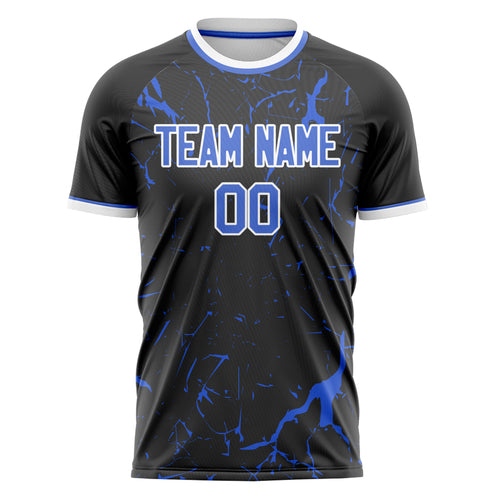 Personalized Black & Blue Pattern Soccer Jersey