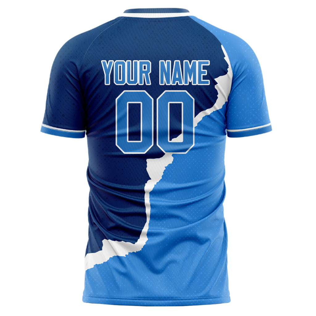 Personalized Navy & Blue Pattern Soccer Jersey