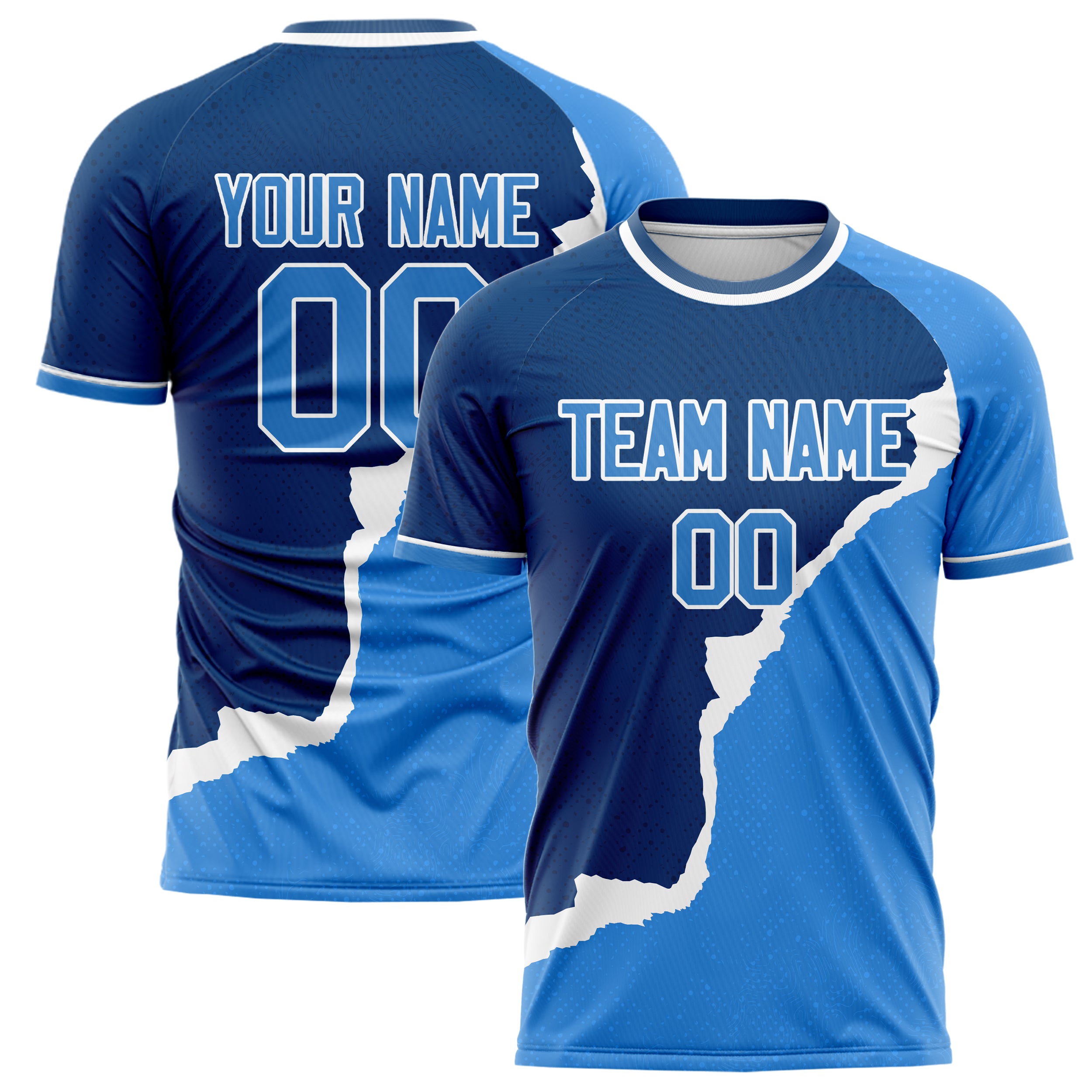 Personalized Navy & Blue Pattern Soccer Jersey