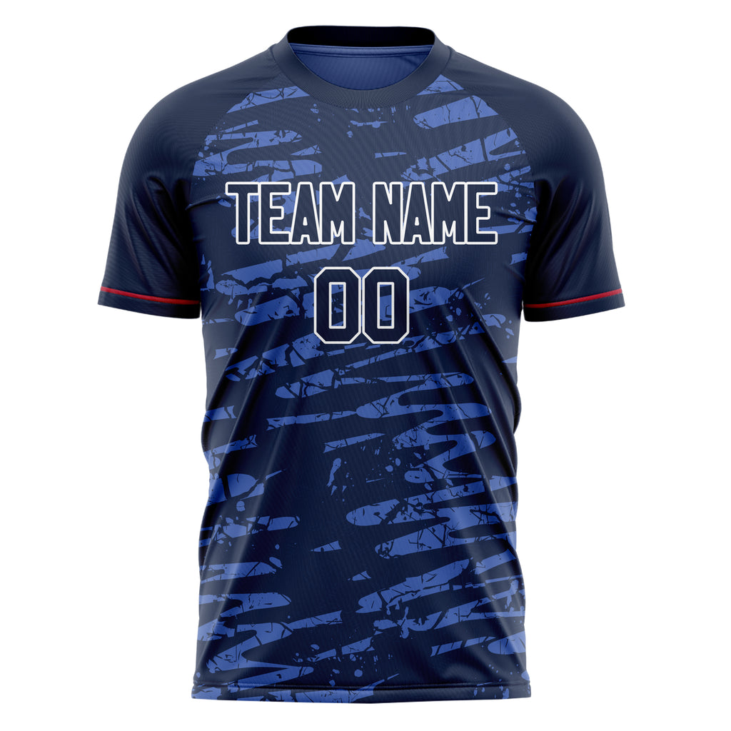 Personalized Navy & White Pattern Soccer Jersey