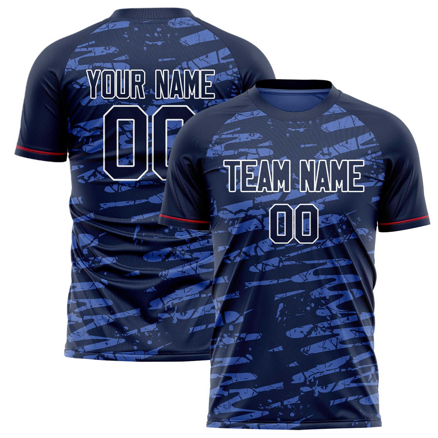 Personalized Navy & White Pattern Soccer Jersey