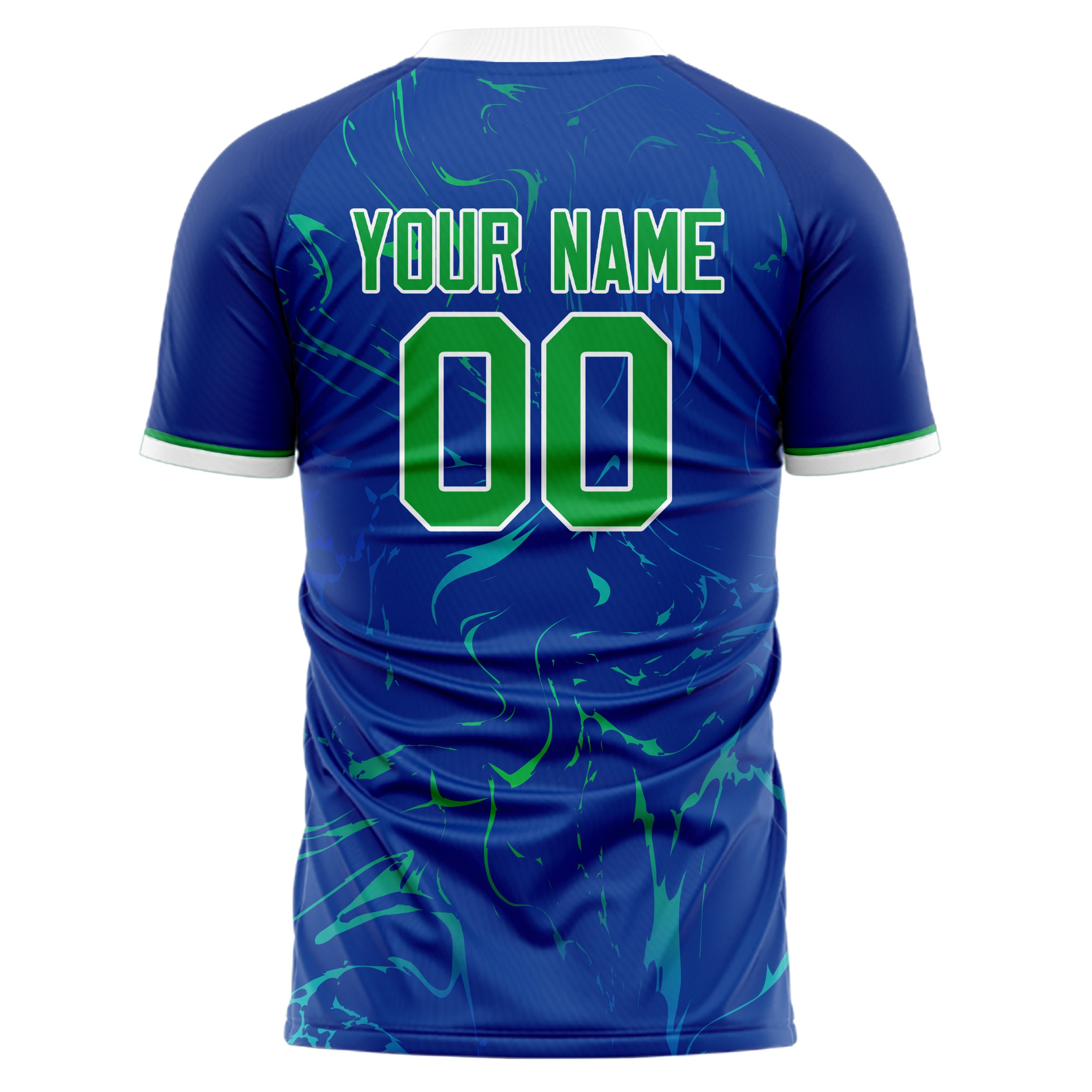 Personalized Royal & Kelly Green Pattern Soccer Jersey