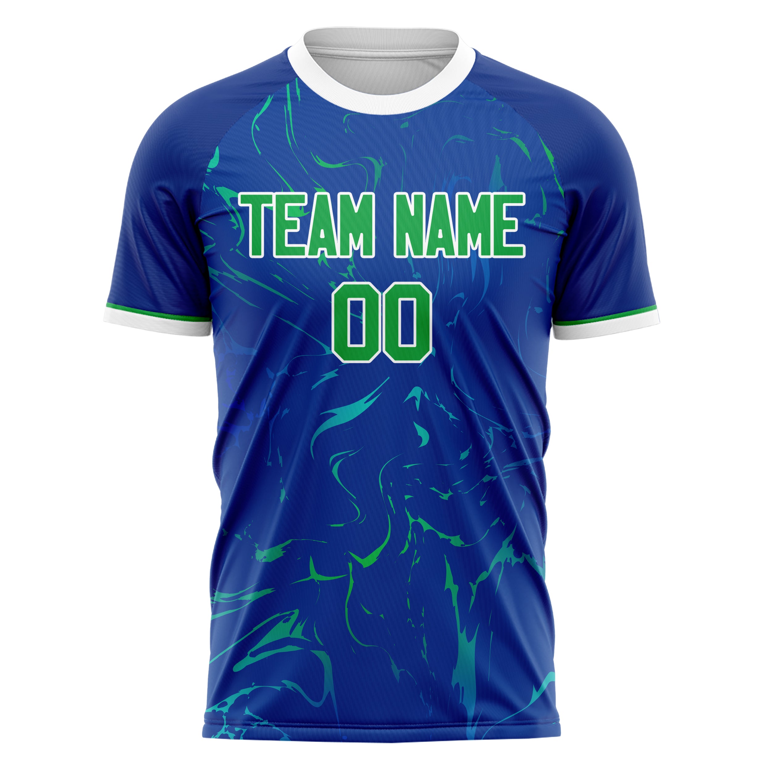Personalized Royal & Kelly Green Pattern Soccer Jersey