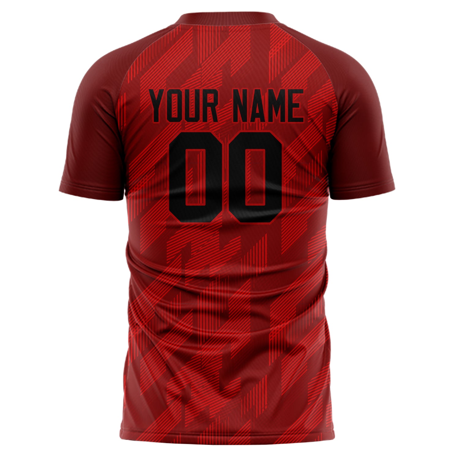 Personalized Red & Black Pattern Soccer Jersey