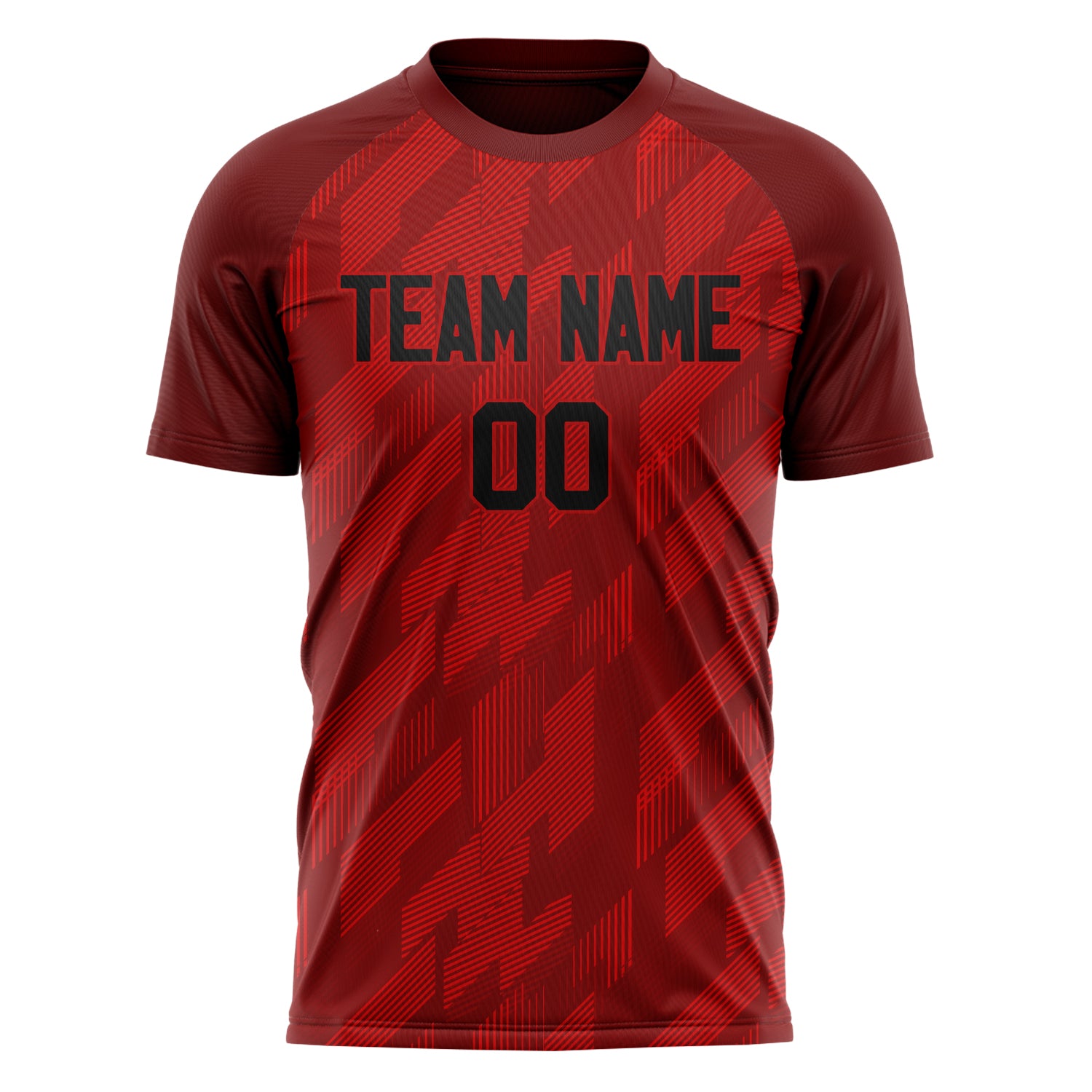 Personalized Red & Black Pattern Soccer Jersey