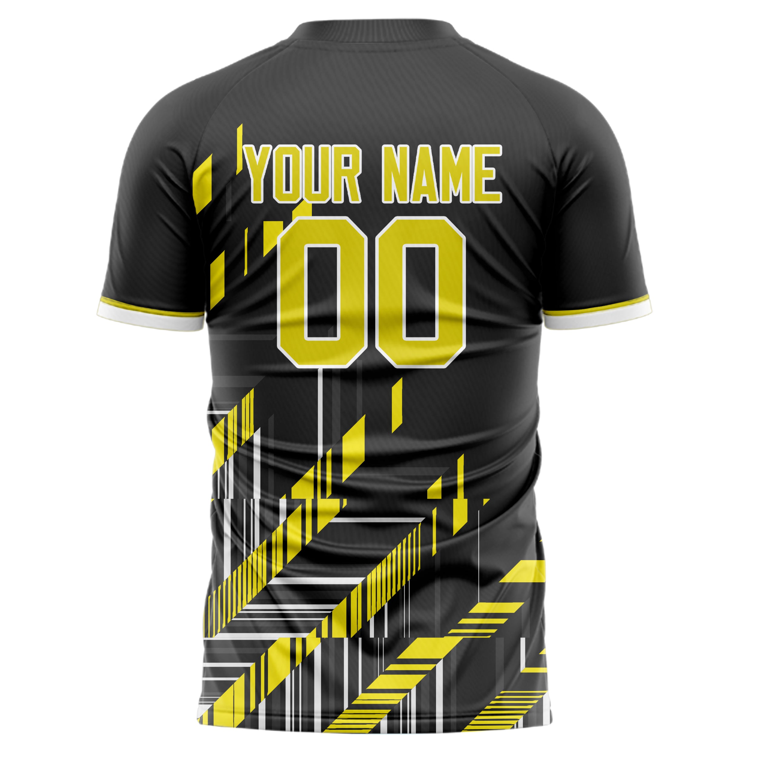 Personalized Black & Yellow Pattern Soccer Jersey