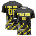 Personalized Black & Yellow Pattern Soccer Jersey