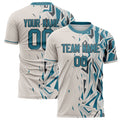 Personalized Cream & Teal Pattern Soccer Jersey