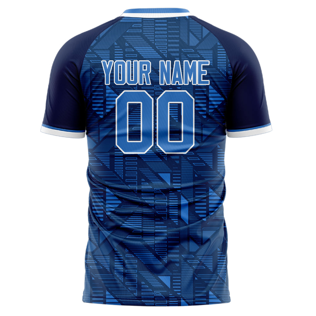 Personalized Navy & White Pattern Soccer Jersey