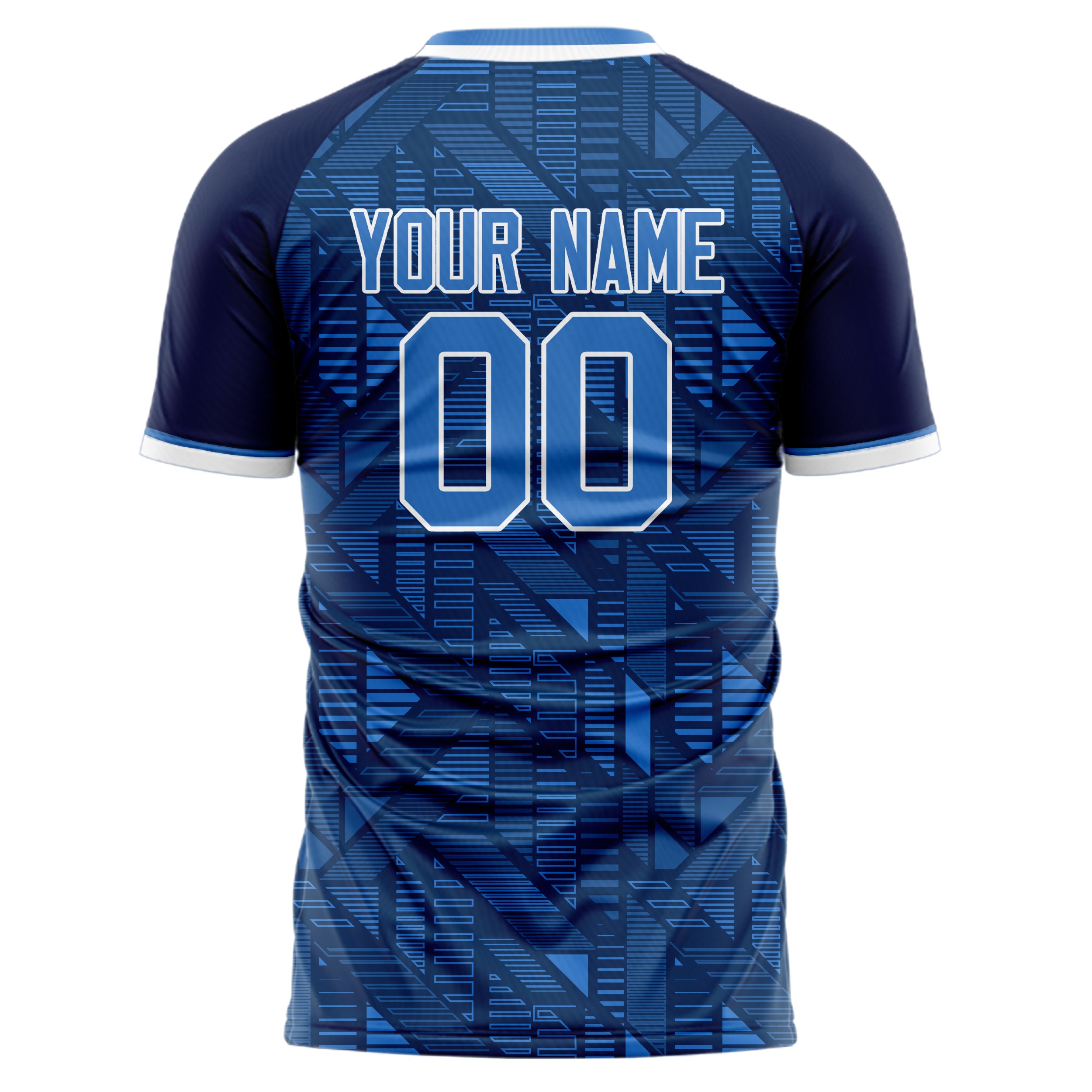 Personalized Navy & White Pattern Soccer Jersey