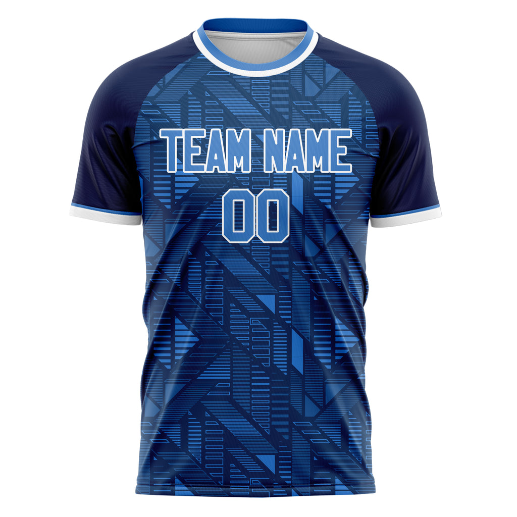 Personalized Navy & White Pattern Soccer Jersey
