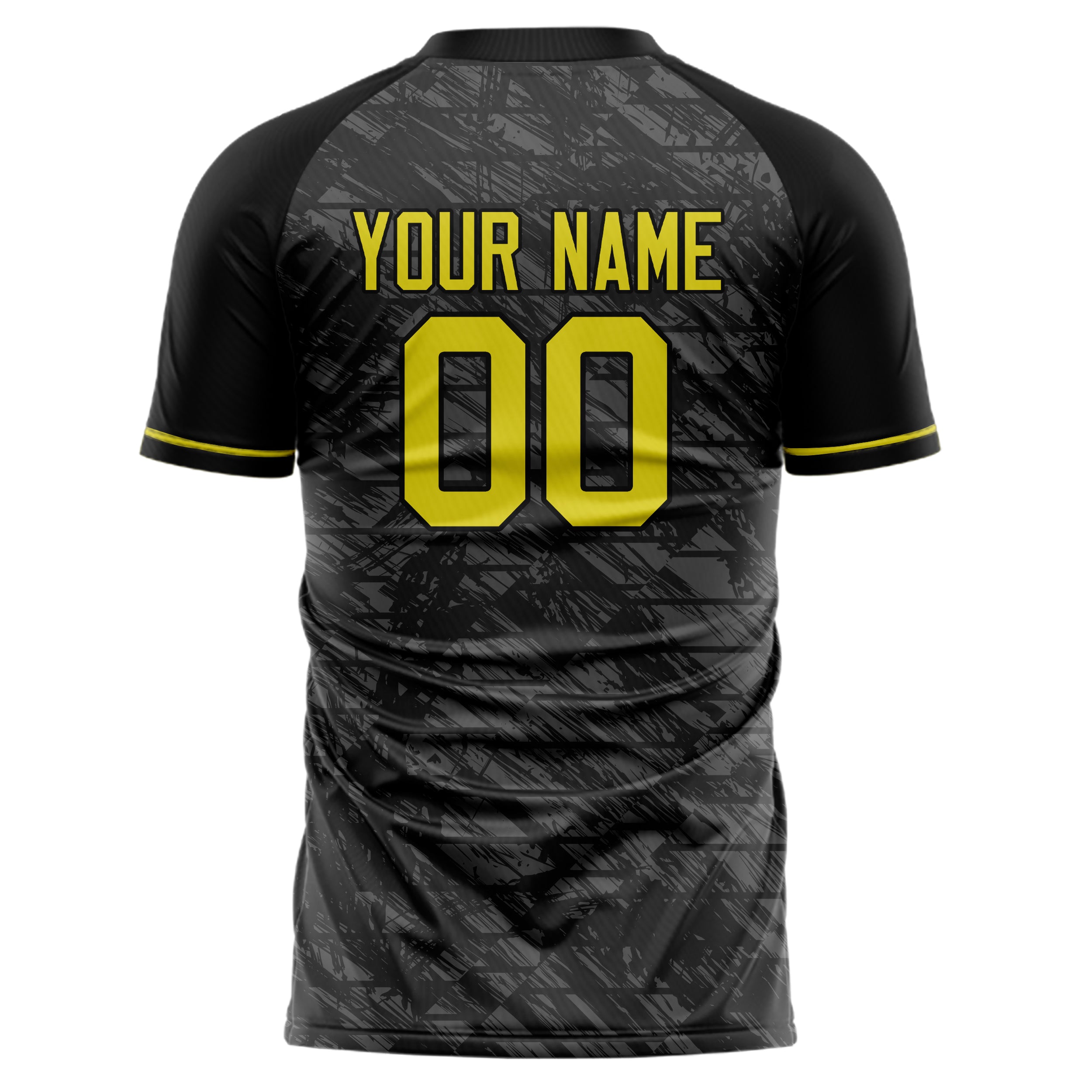 Personalized Black & Gold Pattern Soccer Jersey