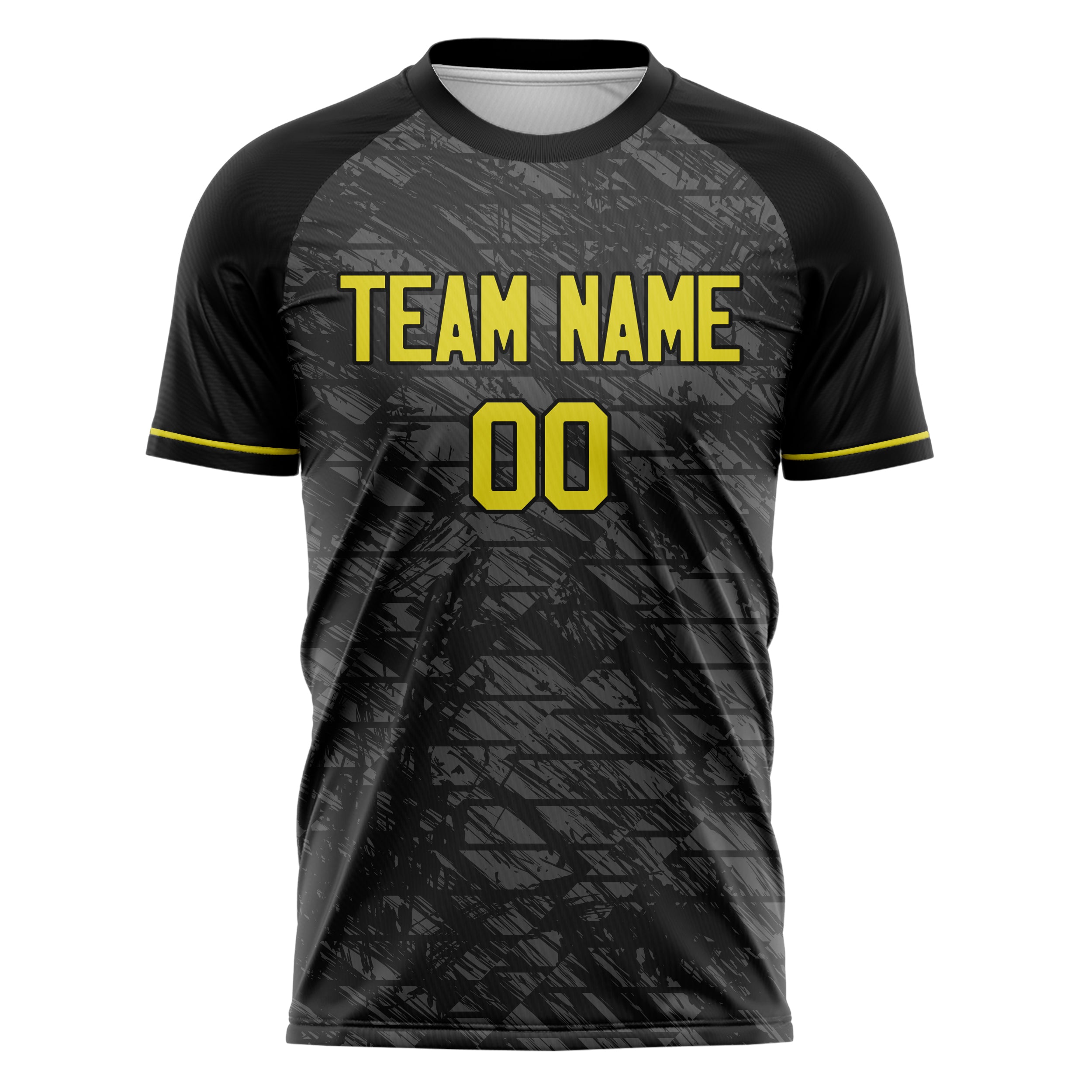 Personalized Black & Gold Pattern Soccer Jersey