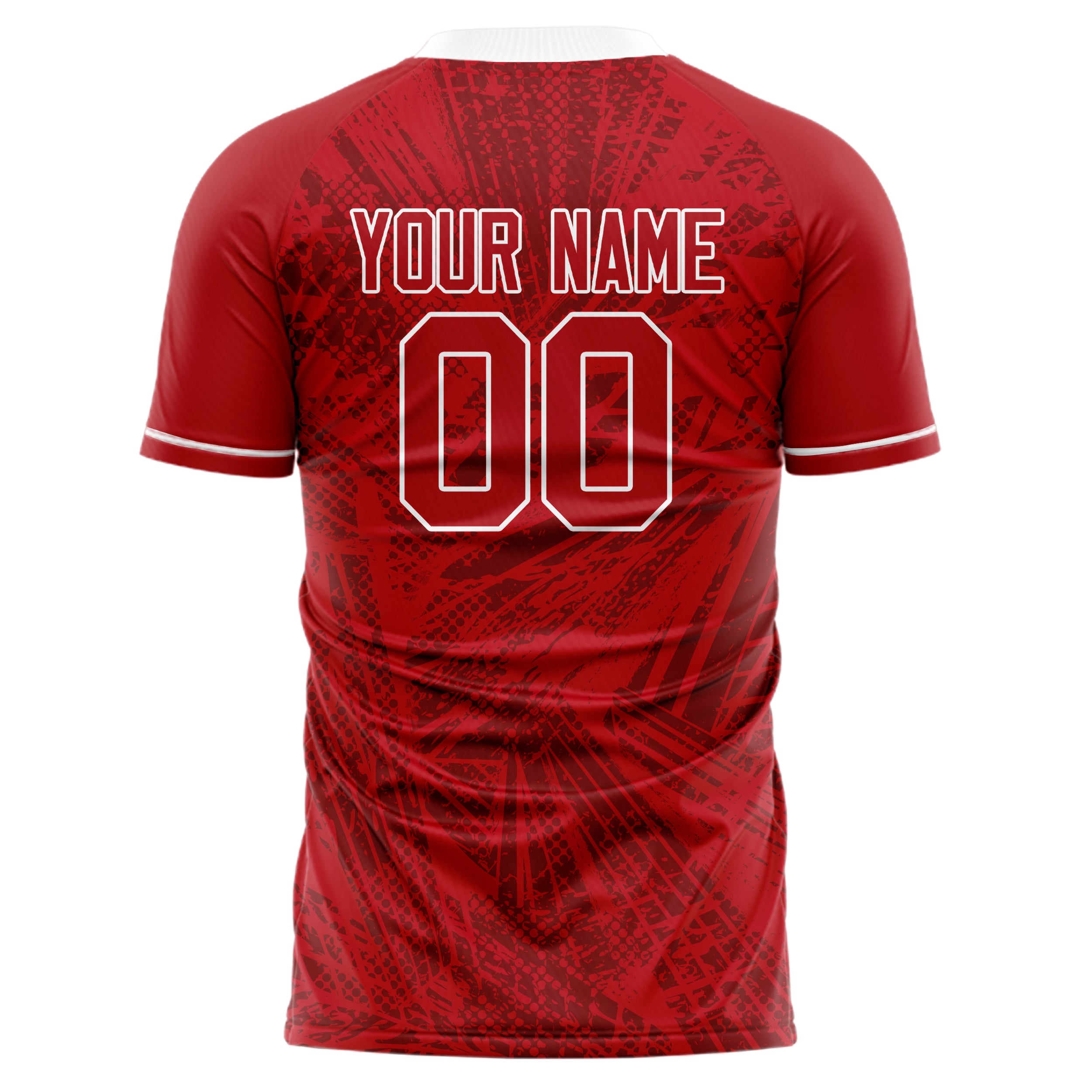 Personalized Red & White Pattern Soccer Jersey