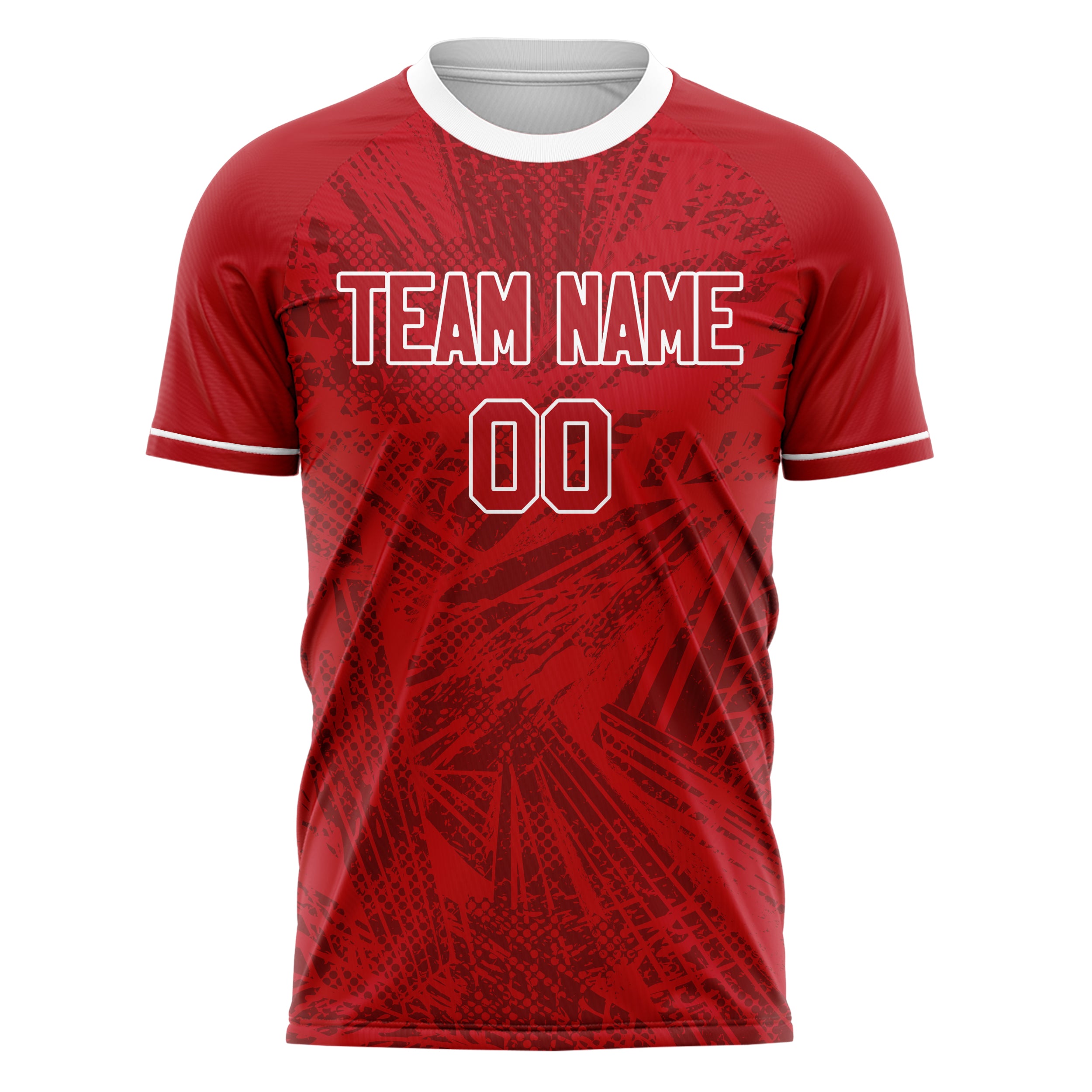 Personalized Red & White Pattern Soccer Jersey