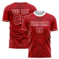Personalized Red & White Pattern Soccer Jersey