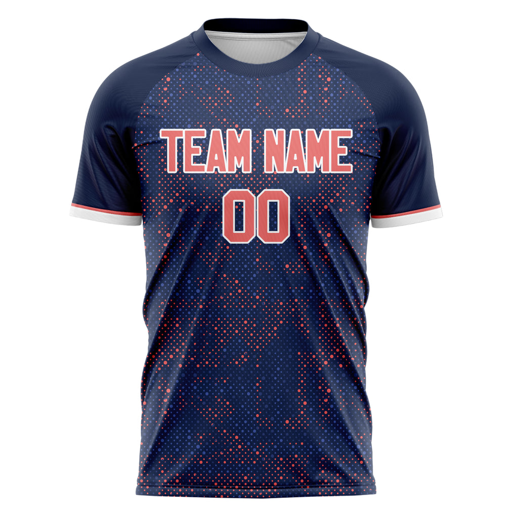 Personalized Navy & Pink Pattern Soccer Jersey