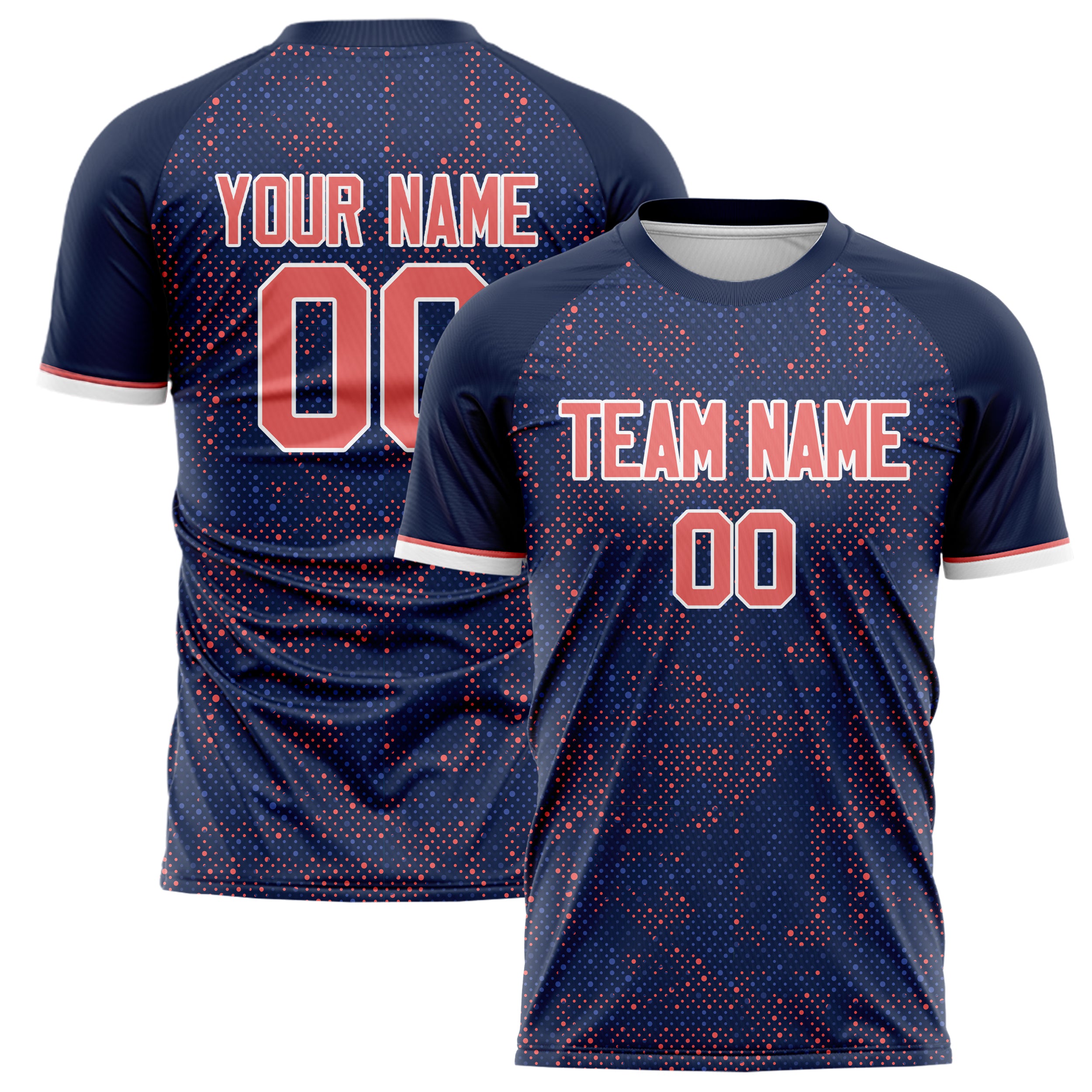Personalized Navy & Pink Pattern Soccer Jersey