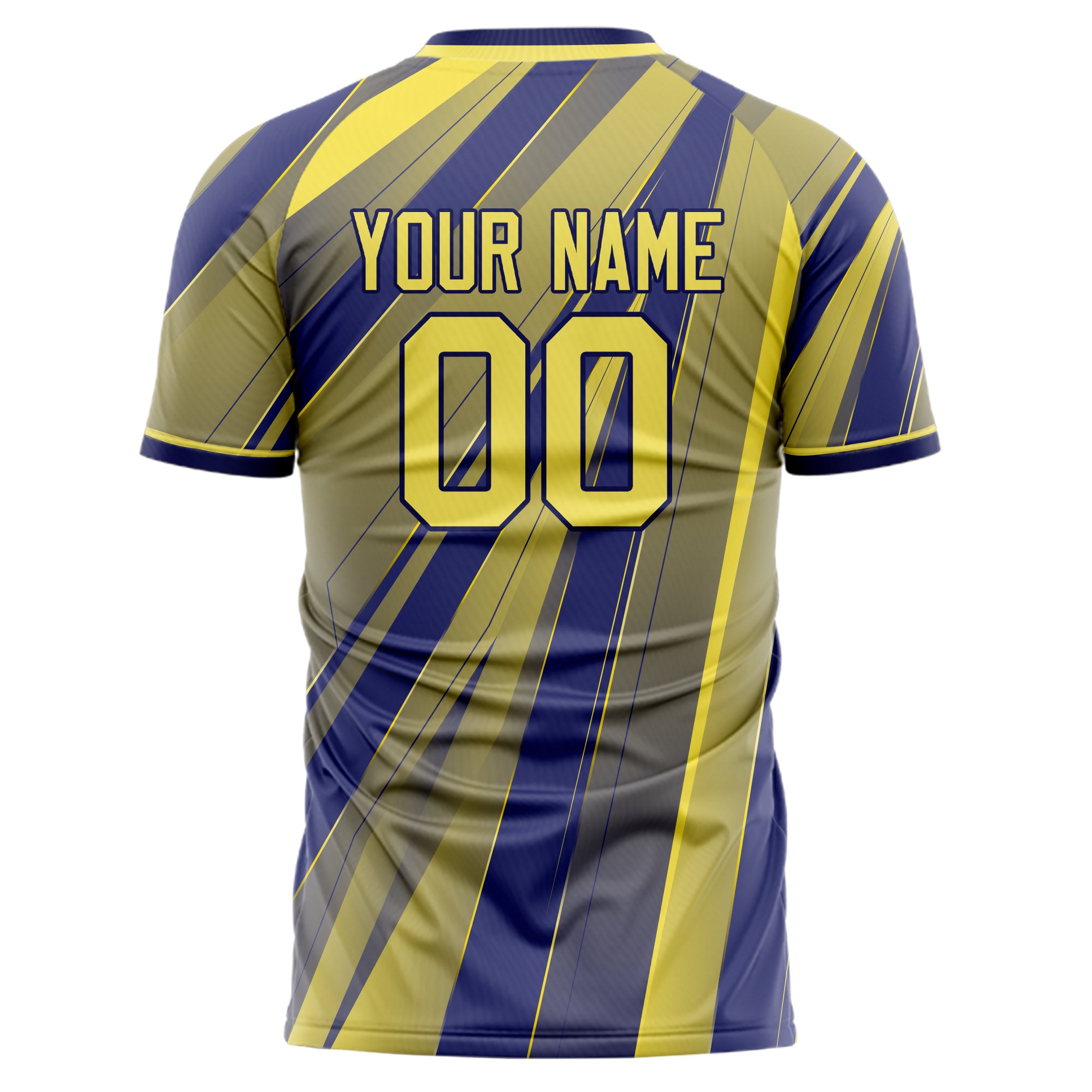 Personalized Yellow & Royal Pattern Soccer Jersey
