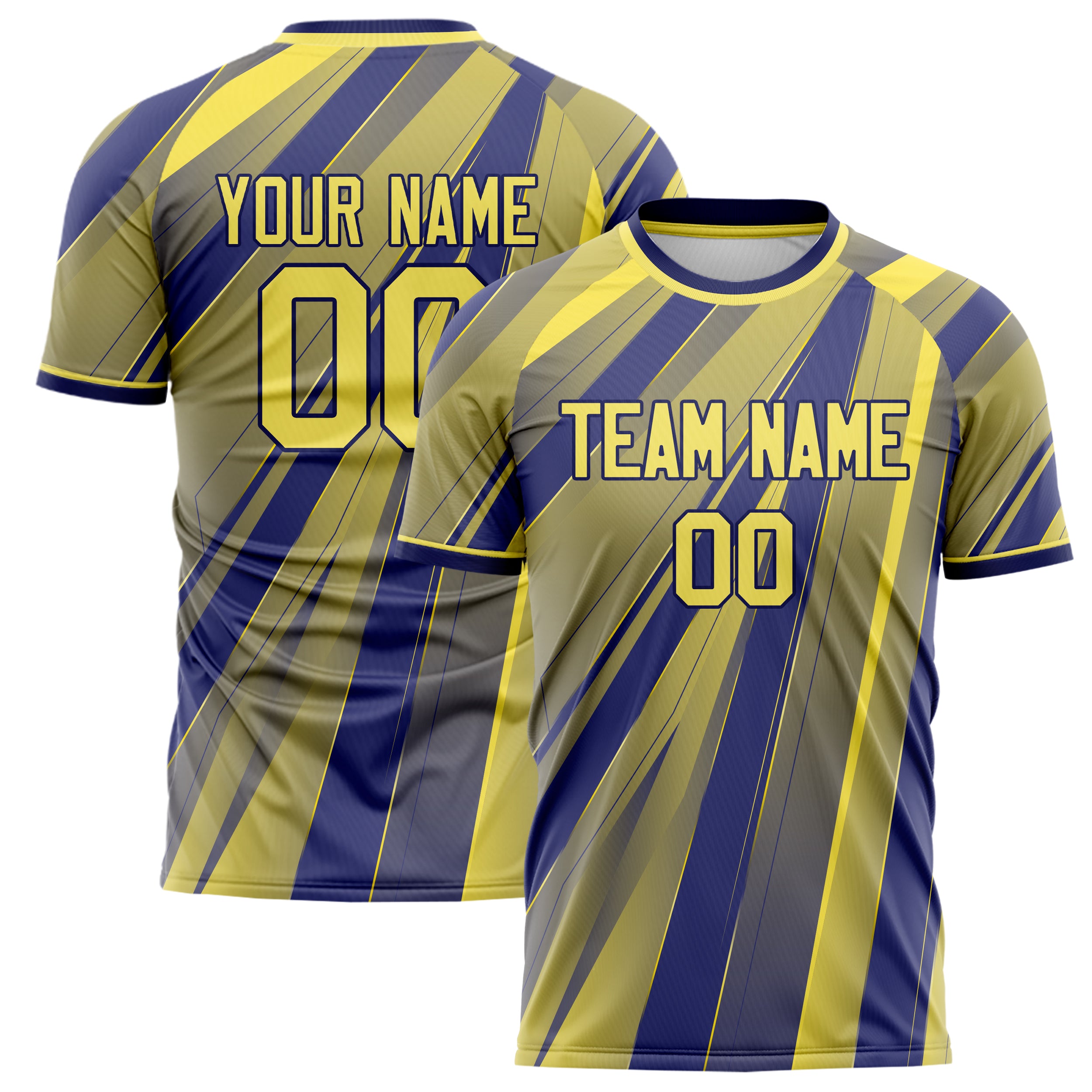 Personalized Yellow & Royal Pattern Soccer Jersey