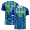 Personalized Royal & Neon Green Pattern Soccer Jersey