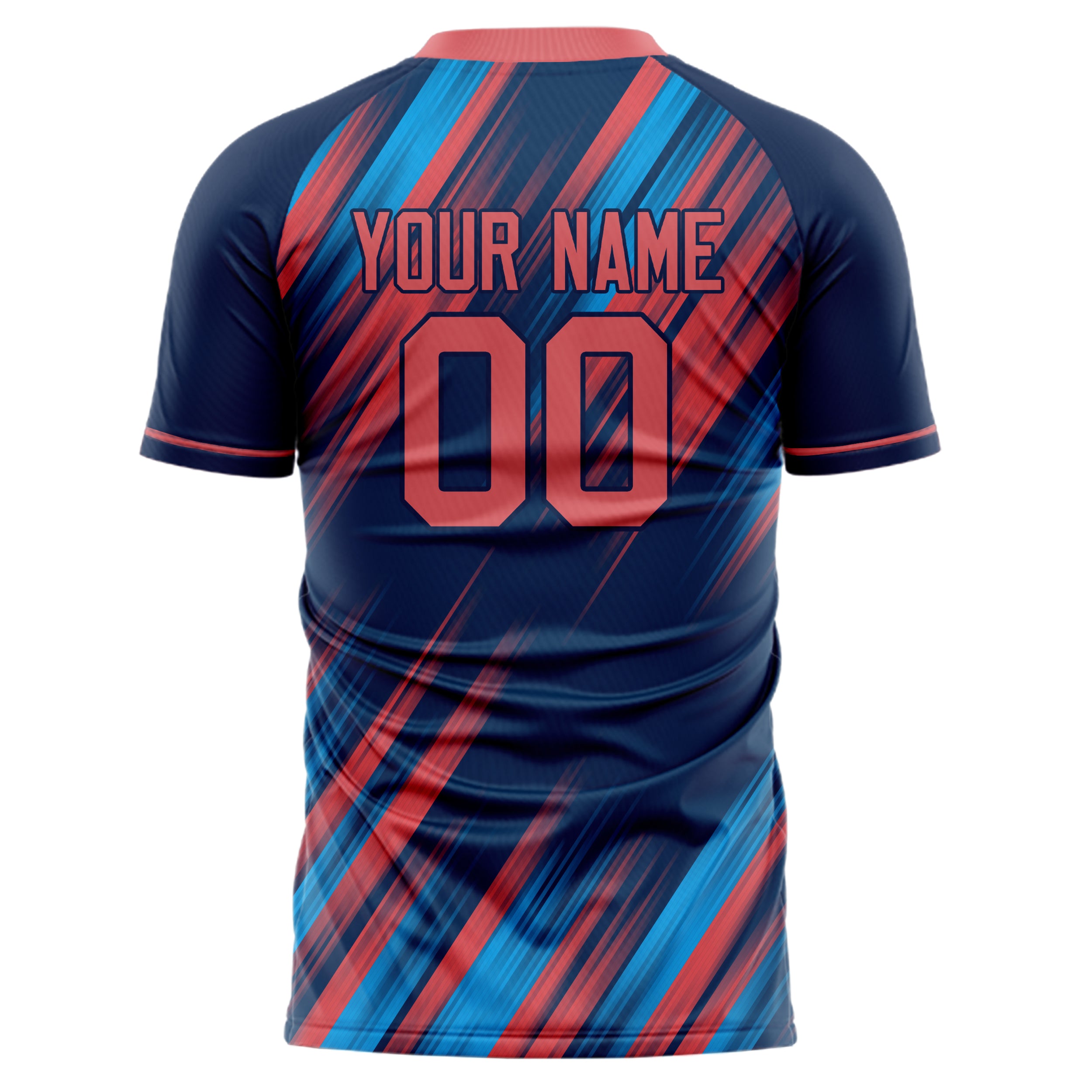 Personalized Navy & Pink Pattern Soccer Jersey