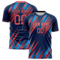 Personalized Navy & Pink Pattern Soccer Jersey